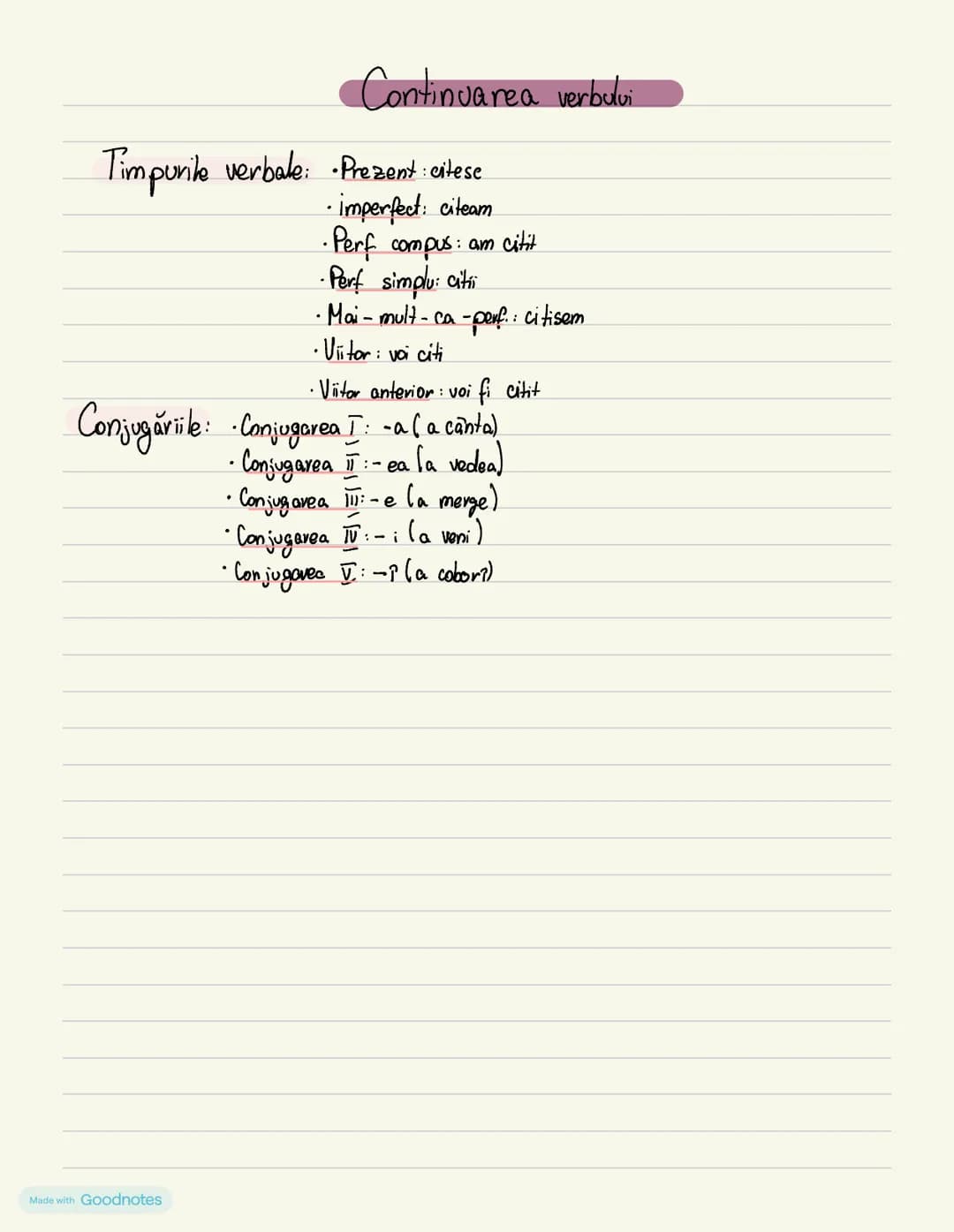Made with Goodnotes # Substantivul
Substantivul este partea de vorbire cave de numeste: Obiecle (mass), fringe (om), locuri (Şcoale), etc
T
