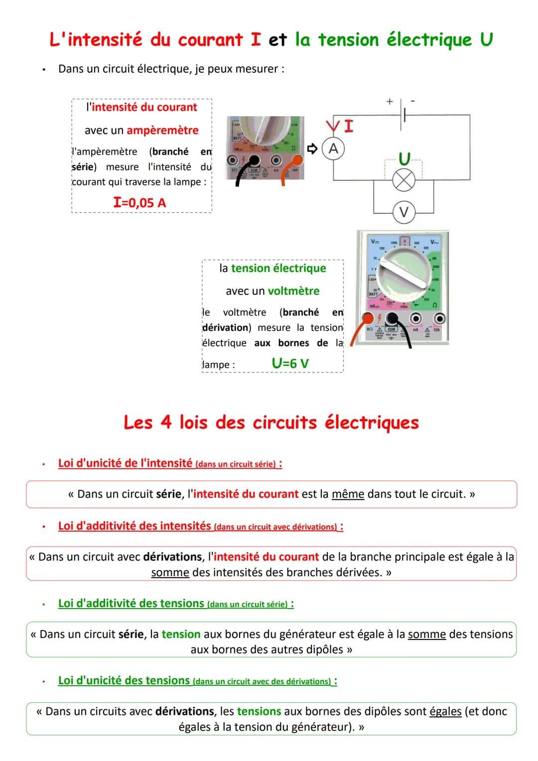 # Les circuits électriques
- Un circuit électrique est constitué de dipôles (générateur, pile, moteur électrique, del...).
- C'est grâce à