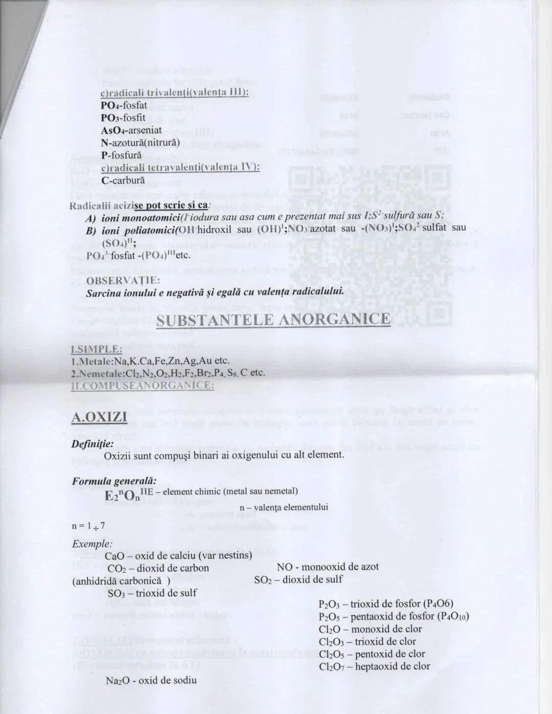 # FORMULE CHIMICE
În aplicarea algoritmului de scriere a formulelor chimice se pot întâlni mai multe
cazuri, după cum se vede în tabelul de