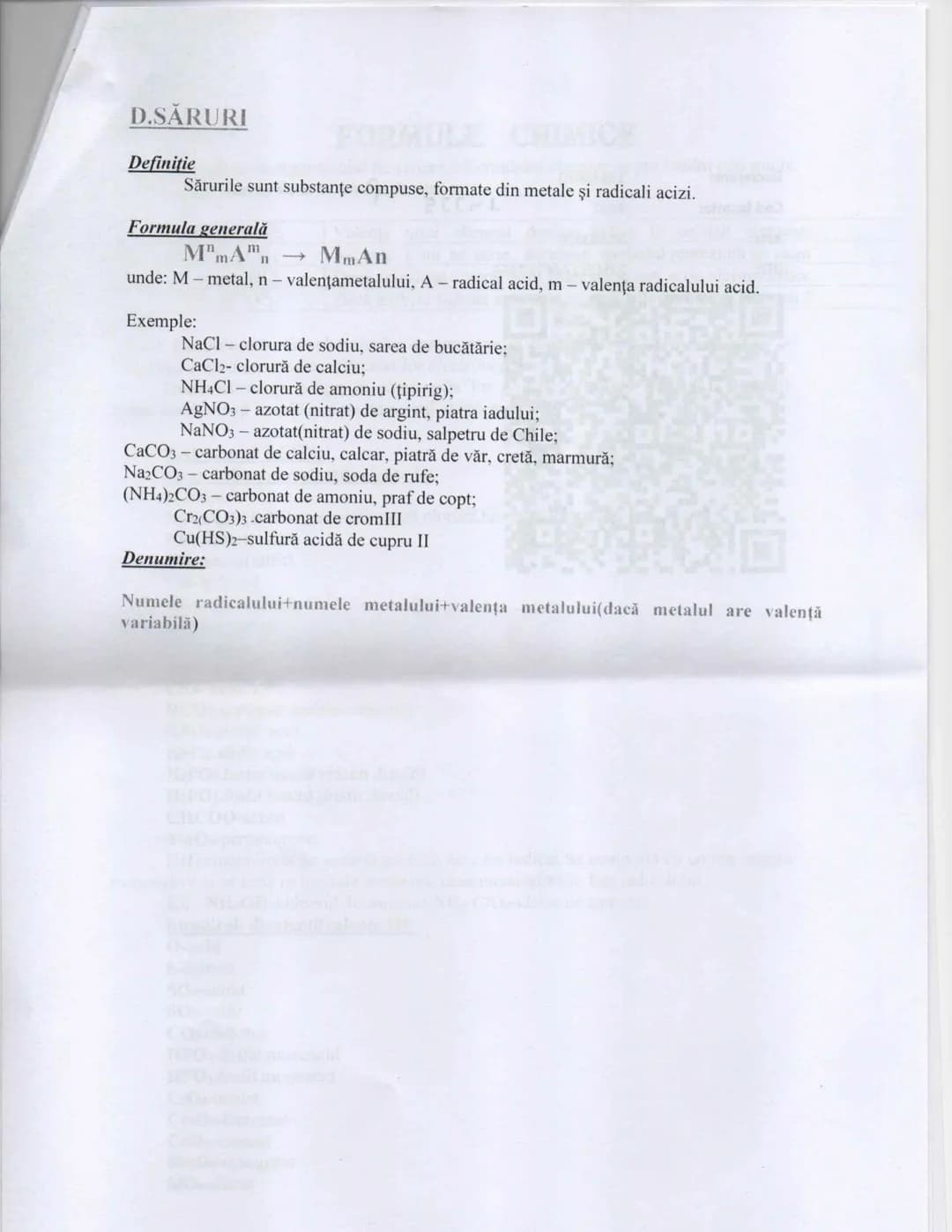 # FORMULE CHIMICE
În aplicarea algoritmului de scriere a formulelor chimice se pot întâlni mai multe
cazuri, după cum se vede în tabelul de