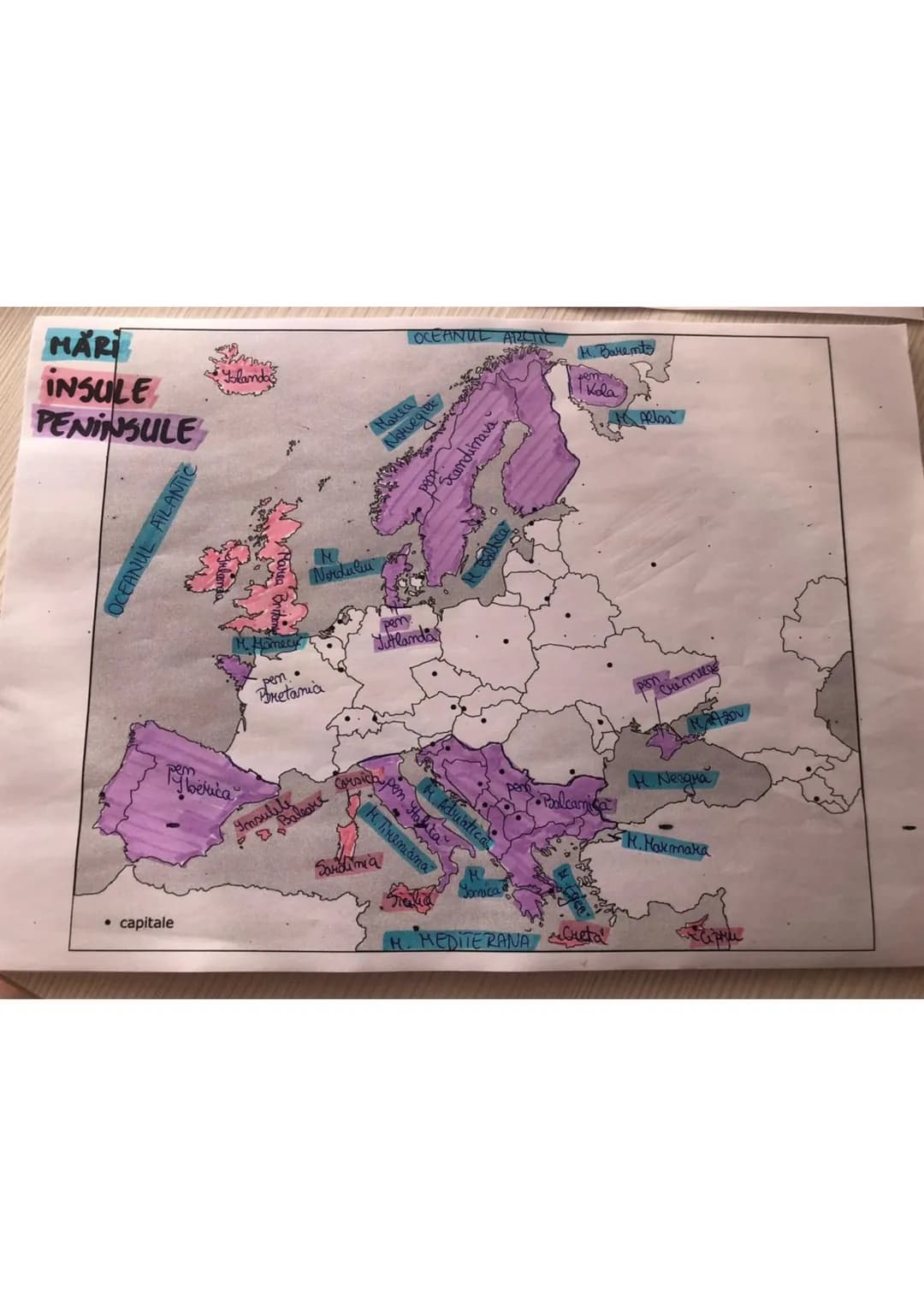 LIMITE
N-OCEANUL
ARCTIC
Copul Nord
V-OCEANUL
ATLANTIC
UNCARIA
UCRAINA
GERBIETY PULGARIA
NEAGRA
Capel
Roca
Capul Tarif
capitale
S-M