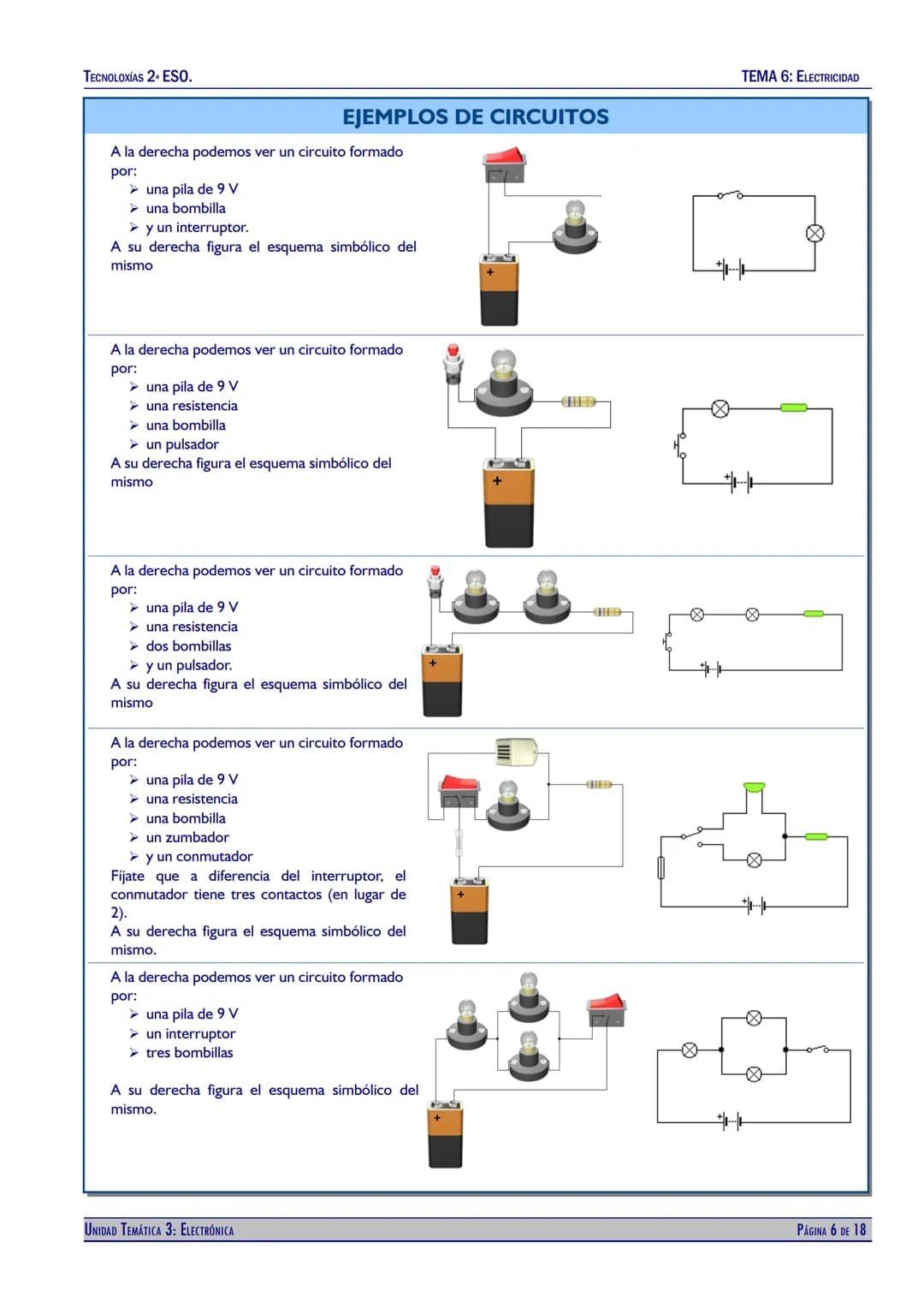 TECNOLOXÍAS 2. ESO.
TEMA 6: ELECTRICIDAD
# UNIDAD TEMÁTICA 6
# ELECTRICIDAD
9 V
4V
4 k$\Omega$
8 Κ$\Omega$
16 Κ$\Omega$
32 Κ$\Omega