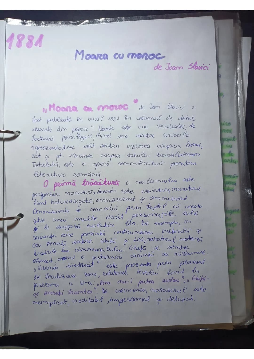 1881
Moara cu monoc
de Joan Slavici
"Moana on moroc de Joom Slavici a
fost publicată în anul 1881 în volumul de debut
•Novele dim popor".