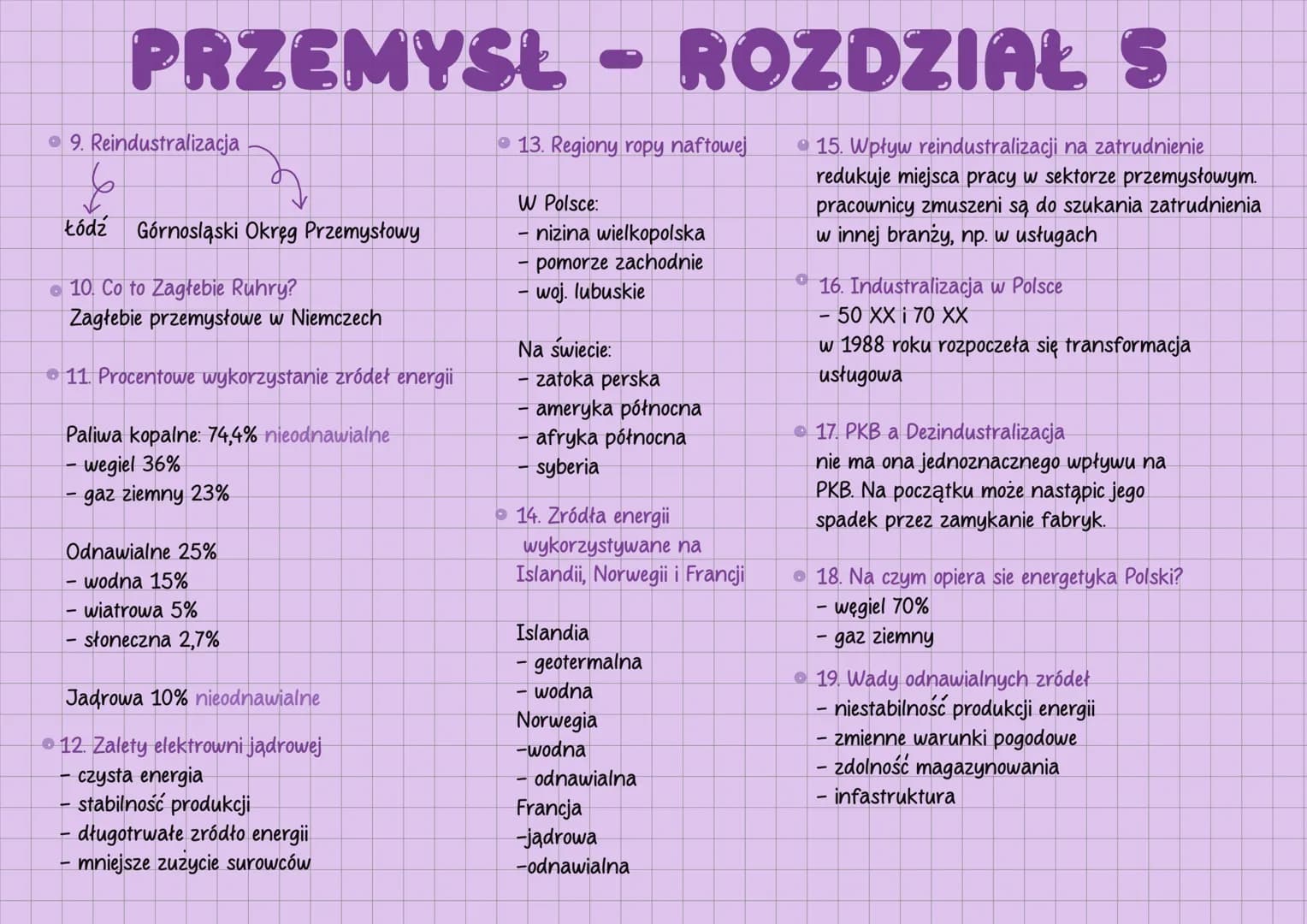 # GEOGRAFIA - PRZEMYSŁ
* 1. Na czym polega swobodna i związana lokalizacja przemysłu?
swobodna – zakłady przemysłowe mogą być w dowolnym