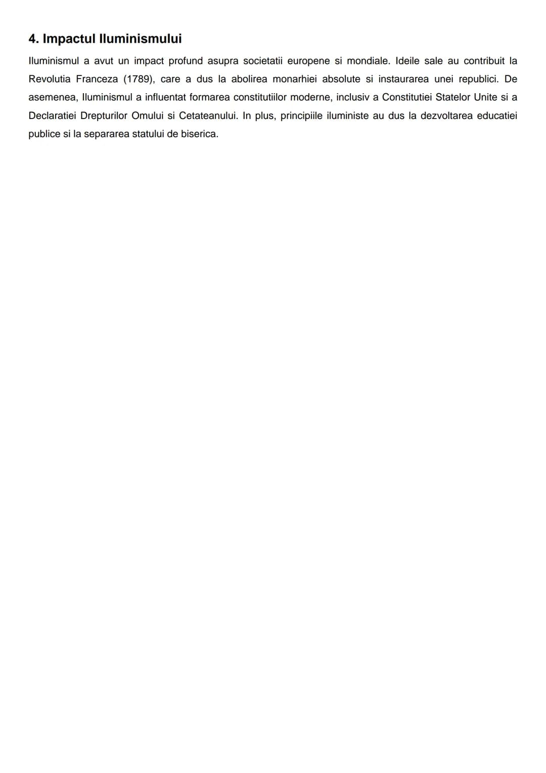 # Iluminismul
1. Introducere
Iluminismul a fost un curent de gandire aparut in secolul al XVIII-lea in Europa, care a promovat folosirea
r