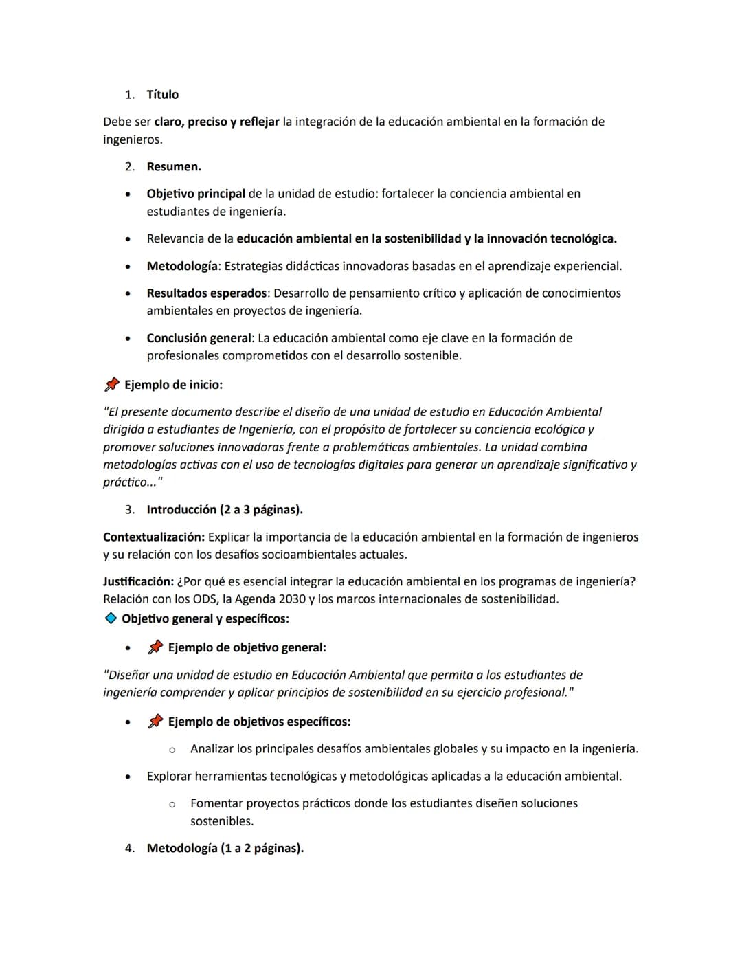 # 1. Título
Debe ser claro, preciso y reflejar la integración de la educación ambiental en la formación de
ingenieros.
# 2. Resumen.
*