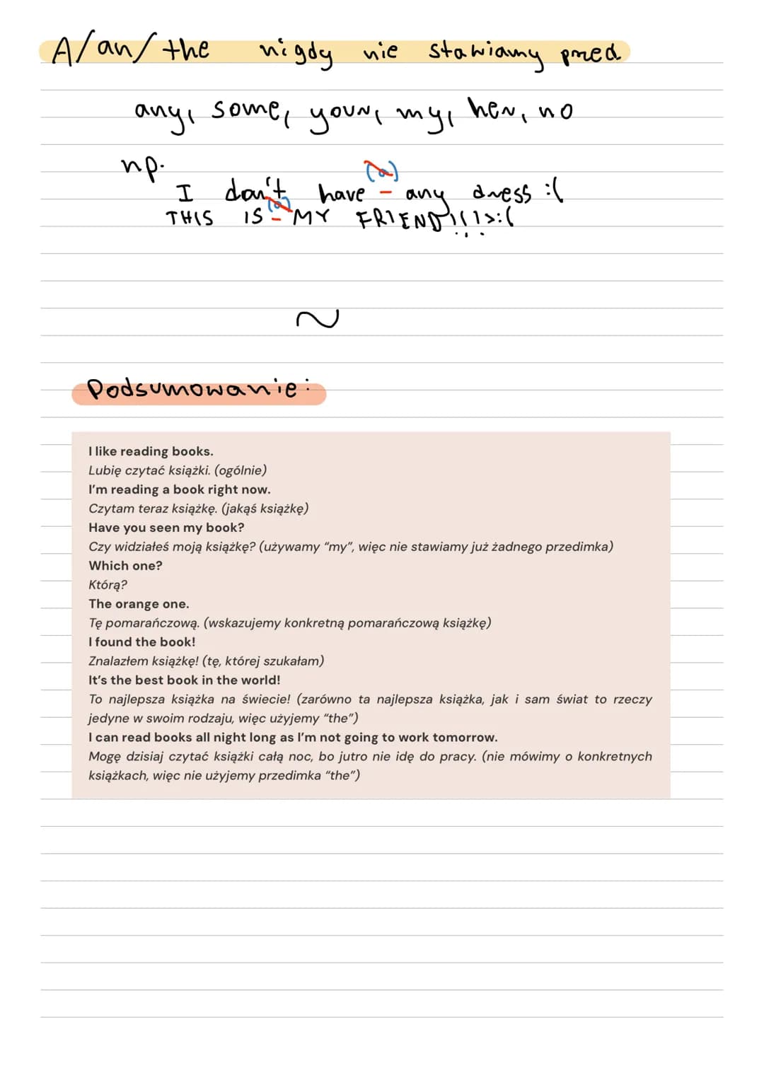 IMA
-tłumaczenie
- wymowa
- wyjaśnienie
Temat: Articles and quantifiers
a) Articles
1 a/an
Uzywamy ich gdy mówimy o czymś
ogólnym
np: