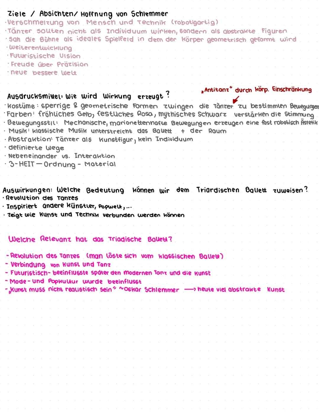 # Triadisches Ballett
Analyse:
Raum-Körper-Bewegung
Fühlen wir bei seinen Figuren das was er will?
Material, andere Größen, Farben, Bewegun