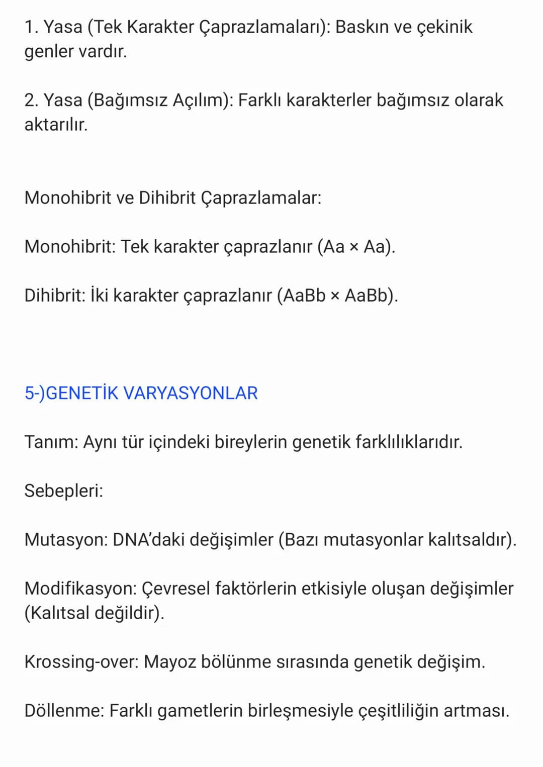 Biyoloji Sınavı
1-)MİTOZ BÖLÜNME
Tanım: Bir hücrenin bölünerek iki aynı genetik yapıya sahip
hücre oluşturmasıdır.
Özellikleri:
Tek hücr
