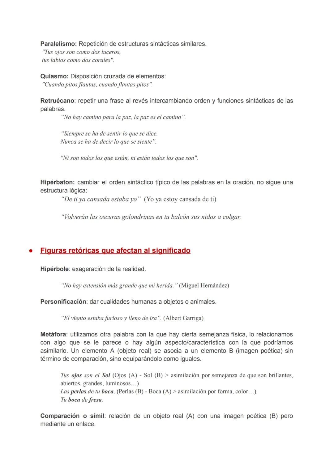 # Las figuras retóricas
(Págs. 372-375)
Son elementos lingüísticos que se utilizan para hacer el texto más llamativo, dotarlo de un
sentido