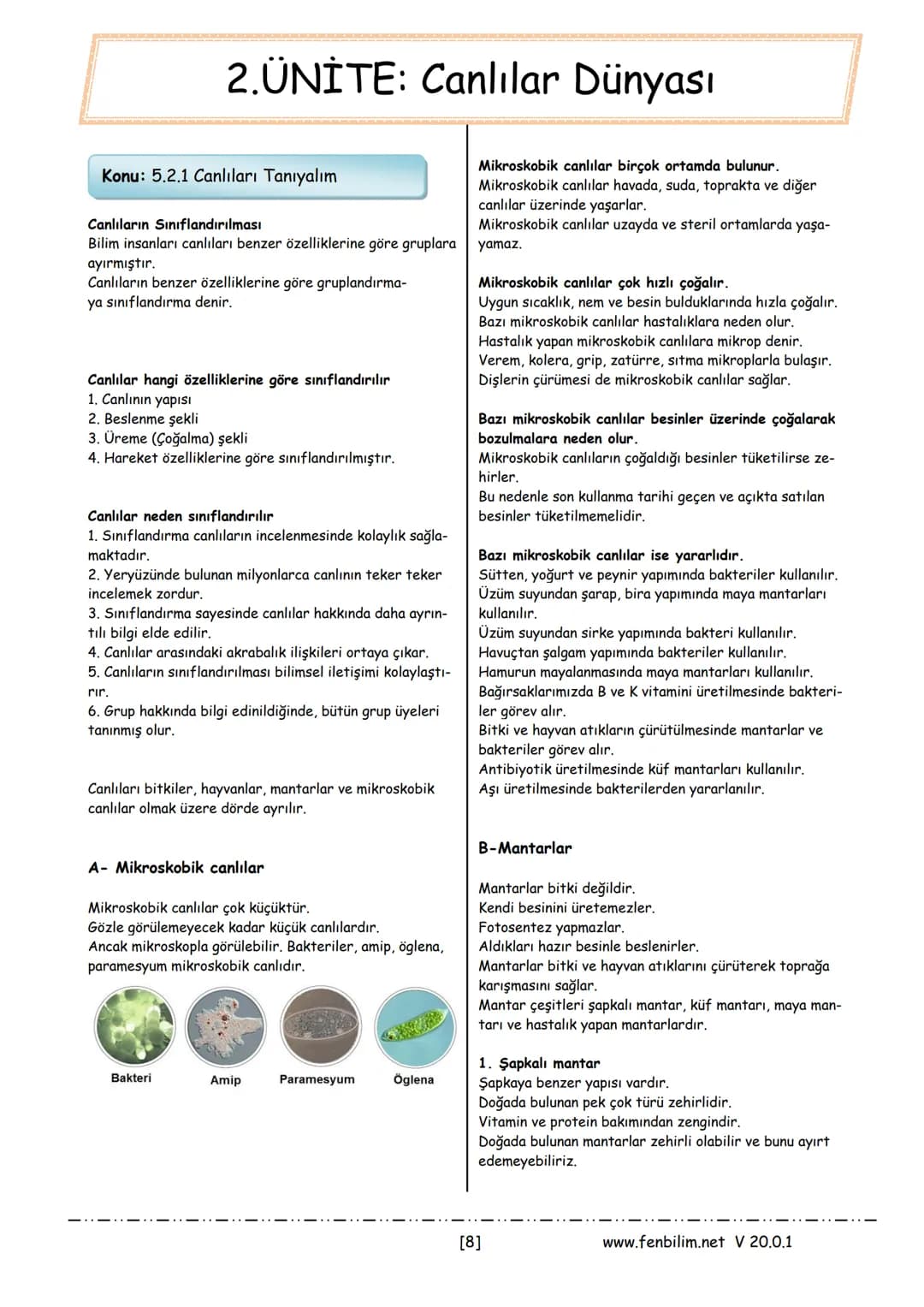 # 5.Sınıf Fen Bilimleri
## Ders Notları
Barış ZEREN
Fen Bilimleri Öğretmeni
www.fenbilim.net V 20.0.1 # 1.ÜNİTE: Güneş, Dünya ve Ay
Konu