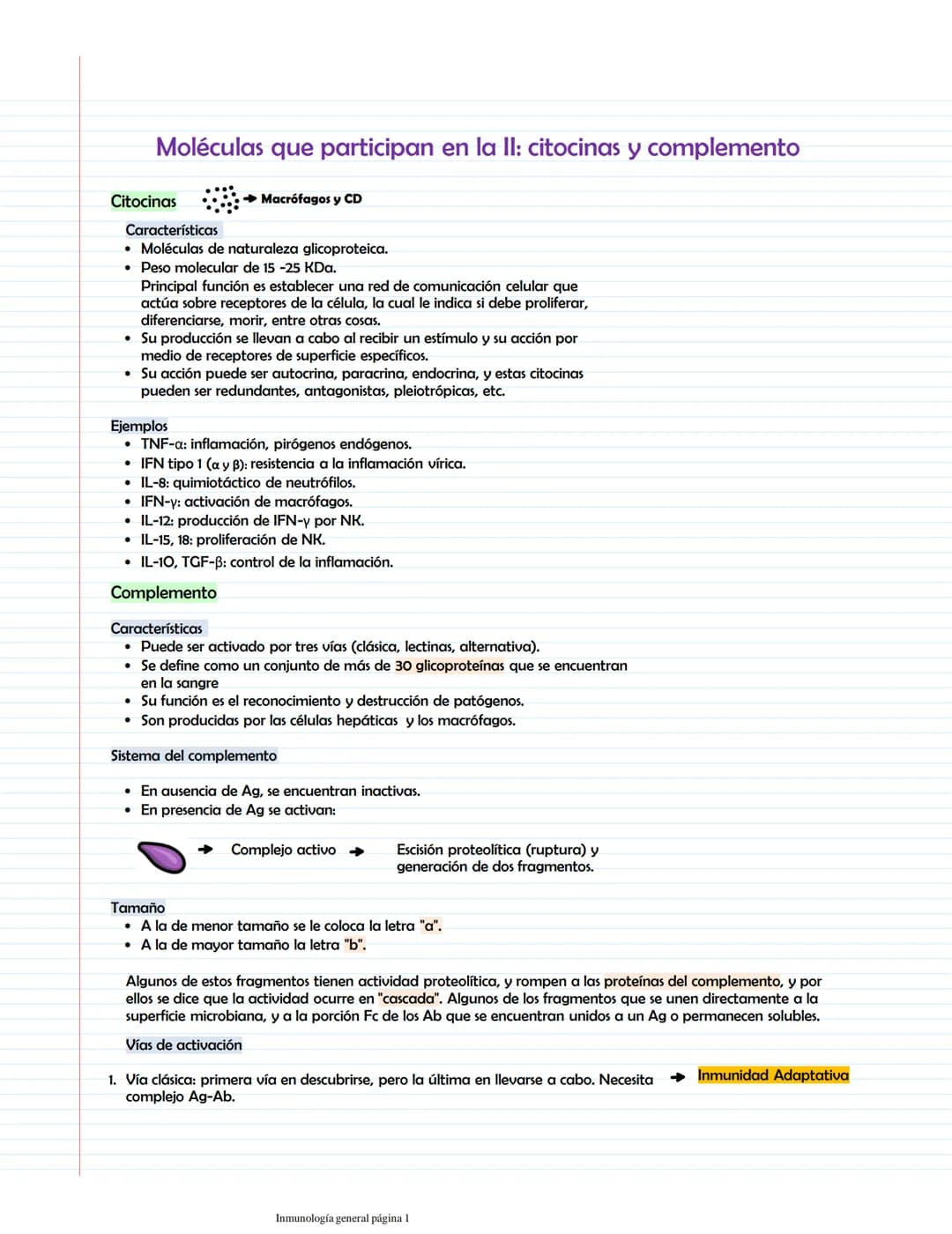# Características generales de la II, PAMPs y PRRS
Inmunidad innata
Participantes:
Primera línea
Inmunidad innata
Barreras naturales
M