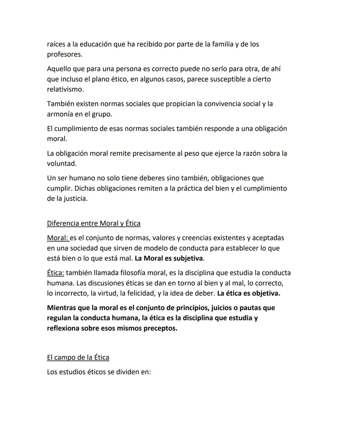 Definición de Ética y Moral
Unidad 1
La ética o filosofía moral es la rama de la filosofía que estudia la conducta
humana, lo correcto y lo