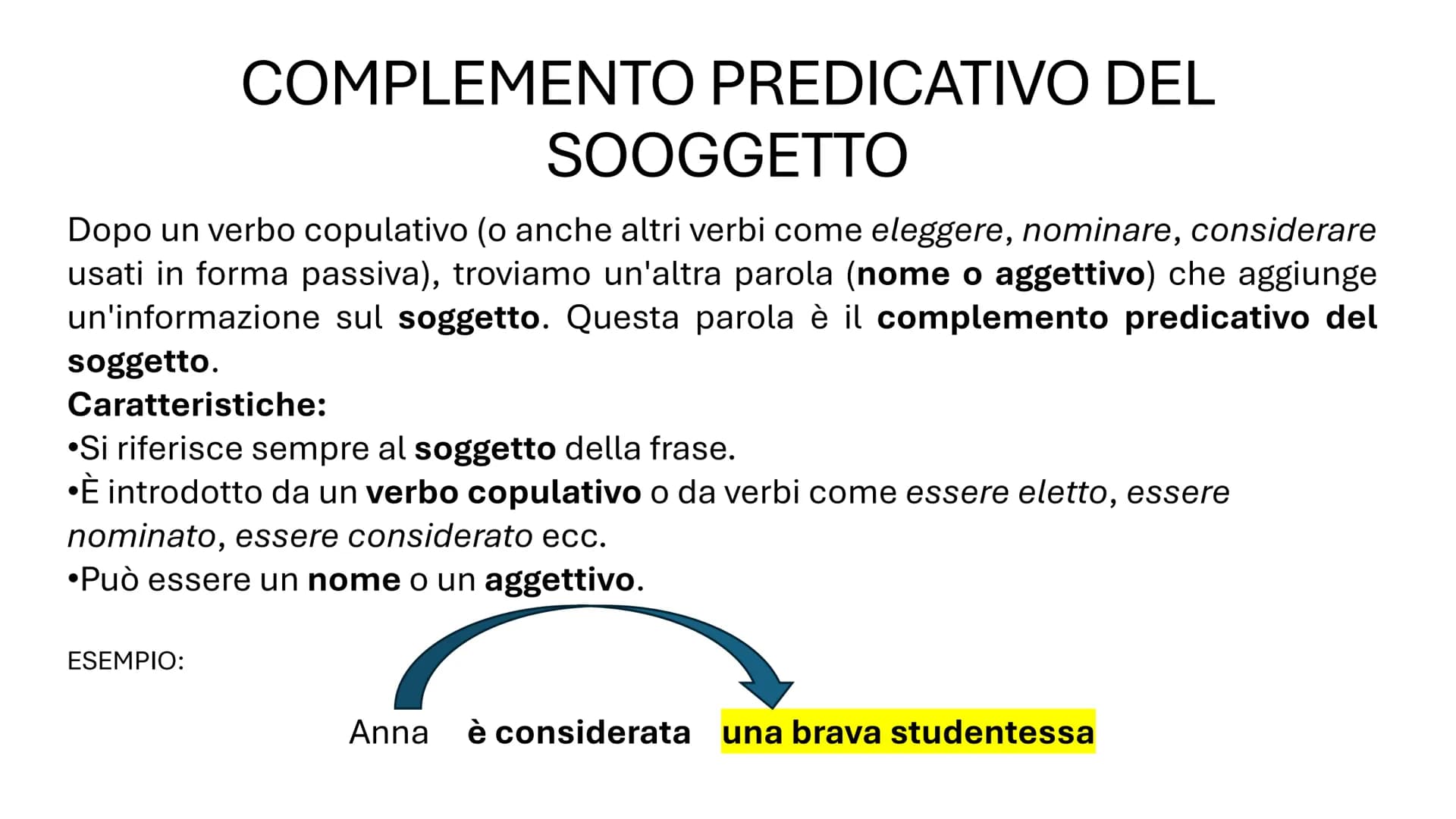 # I COMPLEMENTI
PREDICATIVI
Soggetto
Oggetto # RIPARTIAMO DAL PREDICATO NOMINALE
È formato dal verbo essere (o altri verbi copulativi) + u