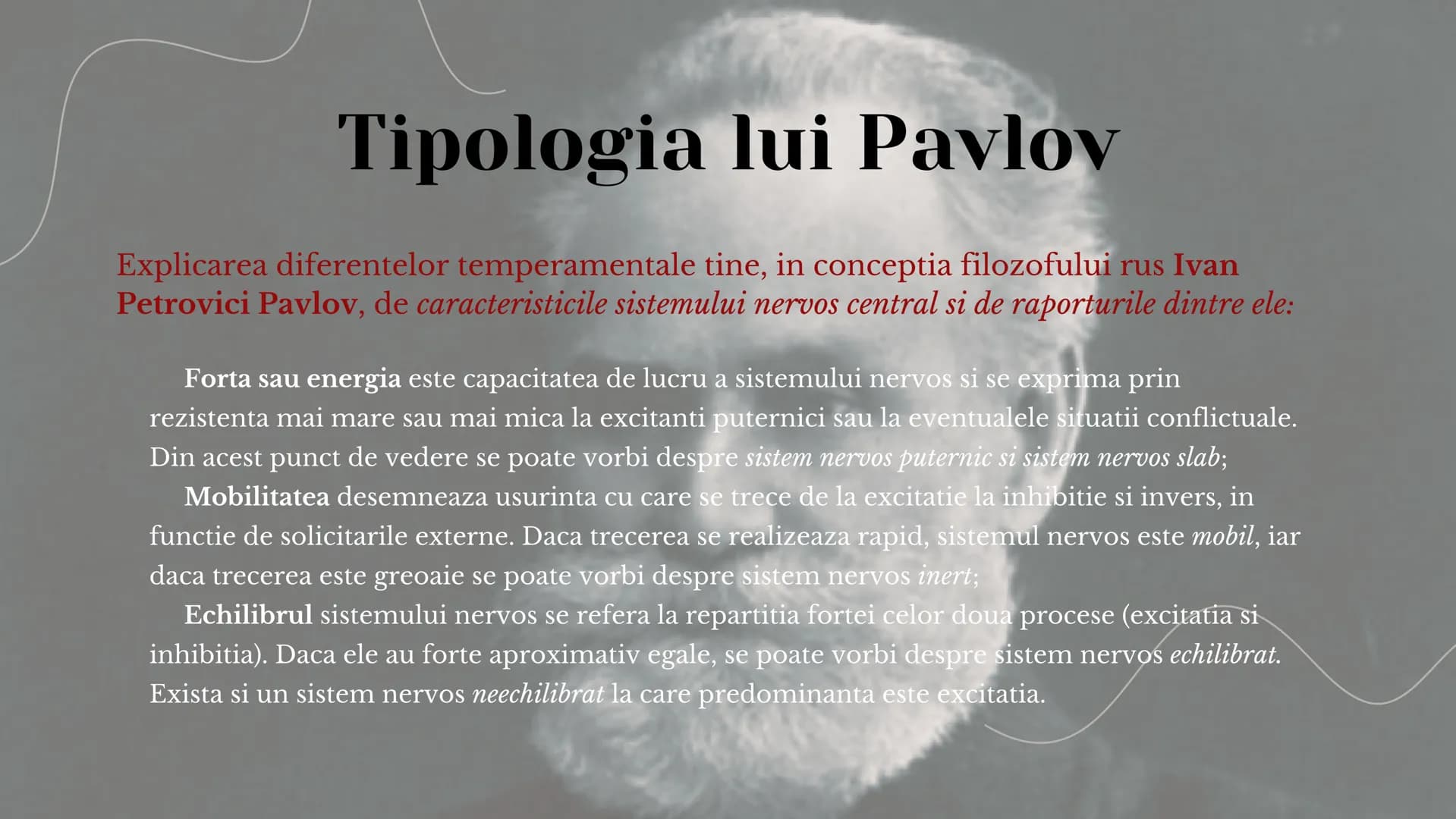 proiect
TEMPERAMENTUL
Prezentat de Gheorghe Alice Cuprins
01 Temperamentul
02 Tipologia lui
Hipocrate
03 Tipologia lui
Pavlov
04 Tipolo