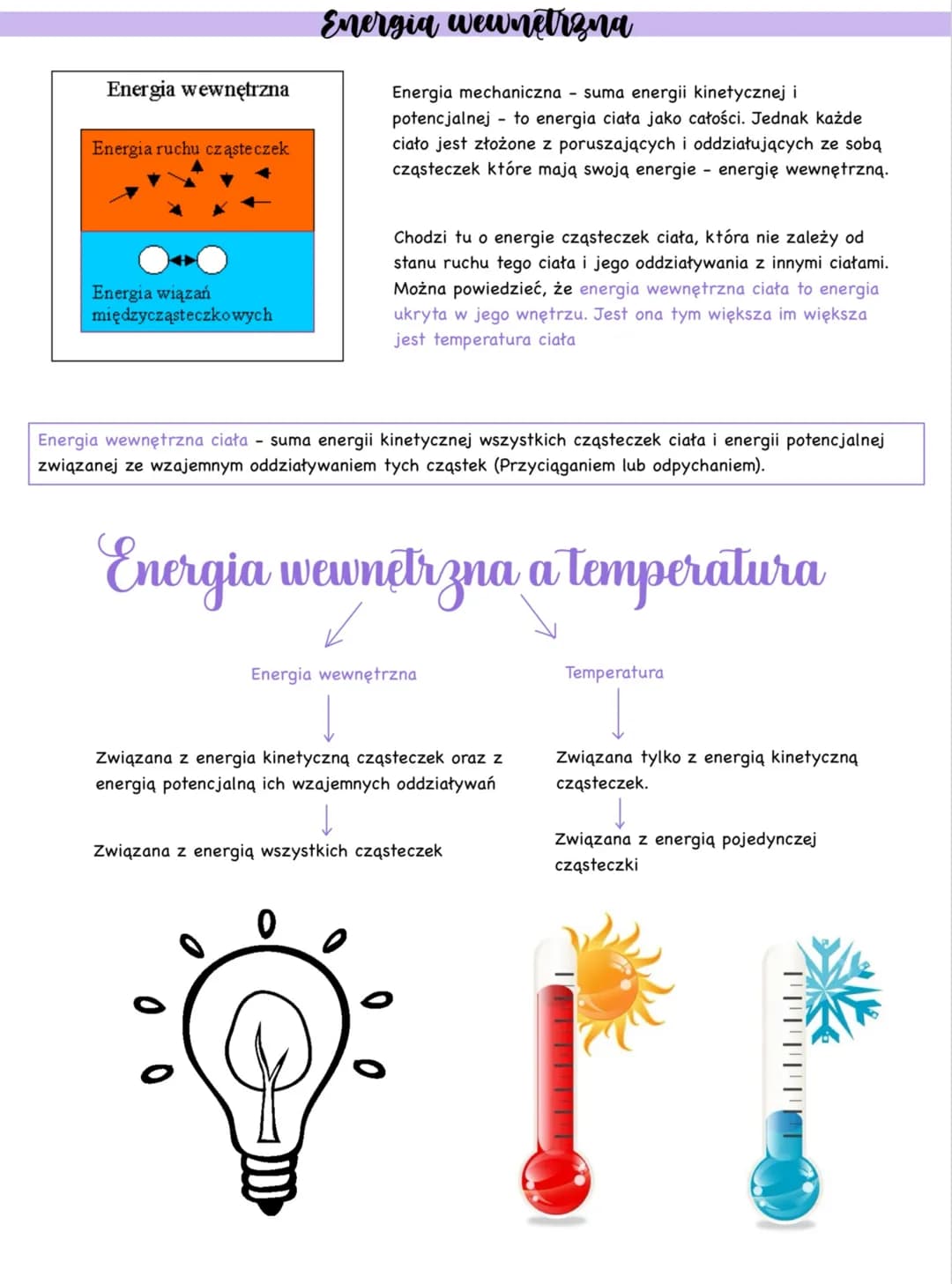 # Cząsteczki i energia
Termodynamika dział fizyki zajmujący się zjawiskami cieplnymi, czyli np: zmianami
temperatury ciał, przepływem ciepł