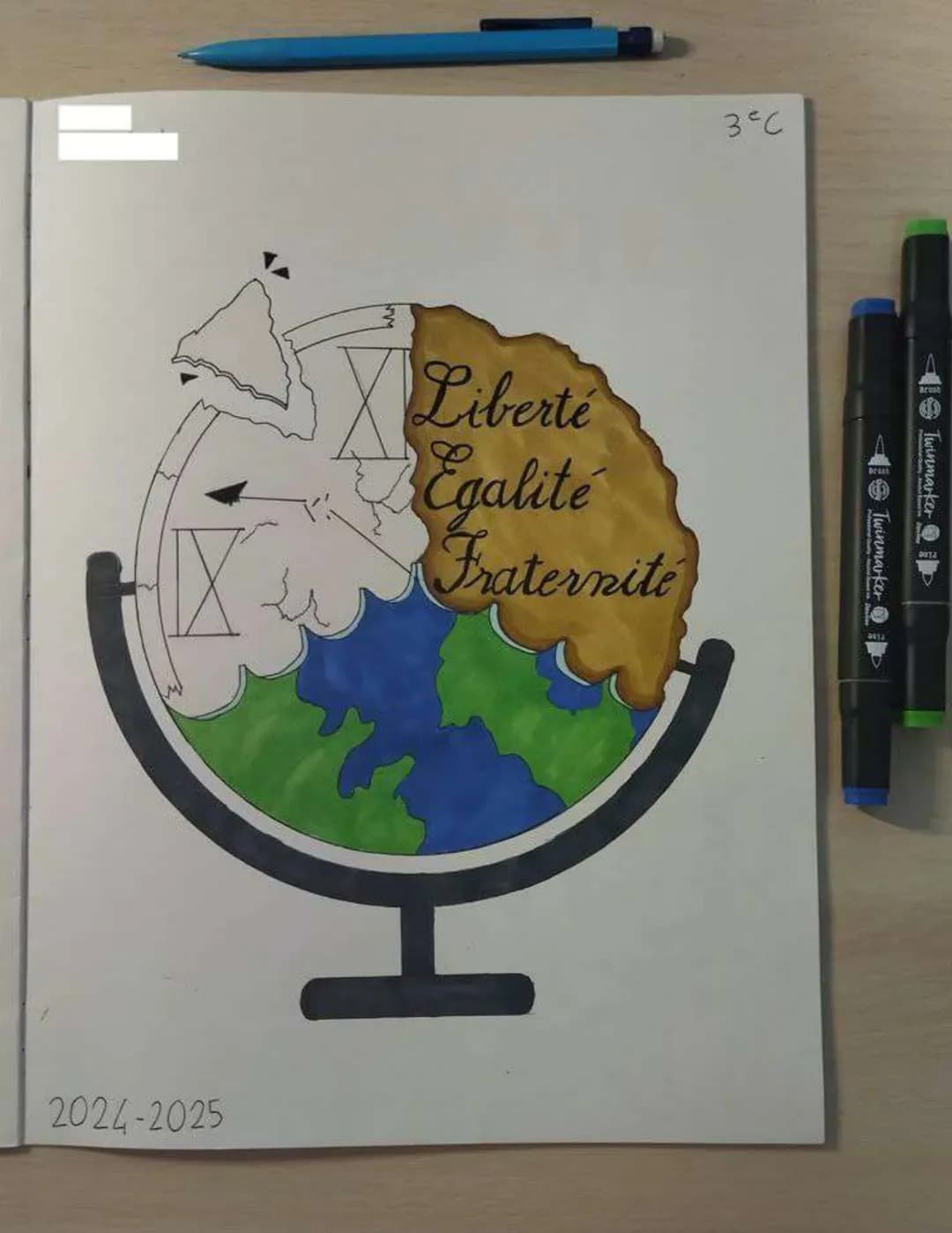 3°C
Liberté
Égalité
Fraternité
2024-2025 Nom Prénom
3°C
HISTOIRE
GEOGRAPHIE
Collège ou Lycée
2024 / 2025 # histoire
## geographie Ω