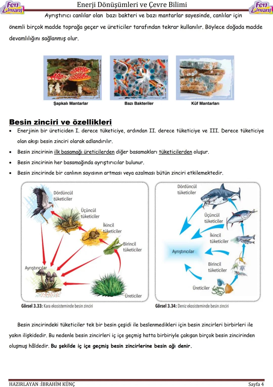 Fen
imanj
Enerji Dönüşümleri ve Çevre Bilimi
# ENERJİ
# DÖNÜŞÜMLERİ
# VE
# ÇEVRE BİLİMİ
Fen
Liman
Konu ve Kavramlar:
- Besin zinciri, besi