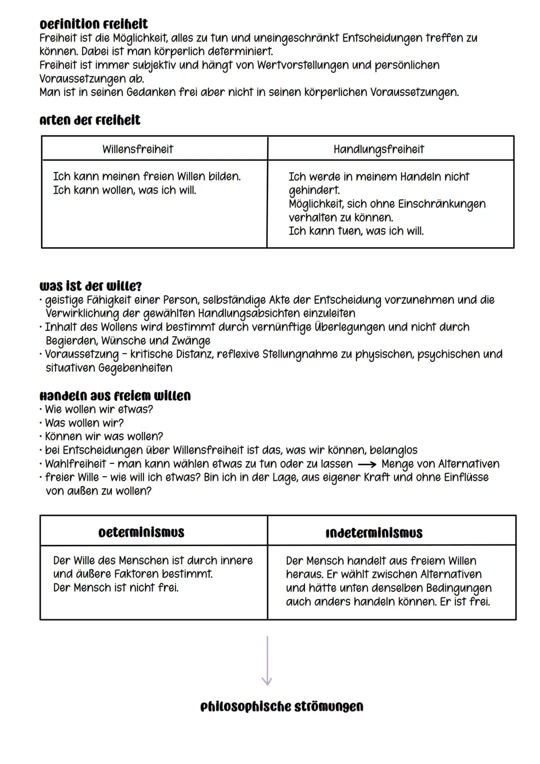 # Definition Freiheit
Freiheit ist die Möglichkeit, alles zu tun und uneingeschränkt Entscheidungen treffen zu
können. Dabei ist man körperl