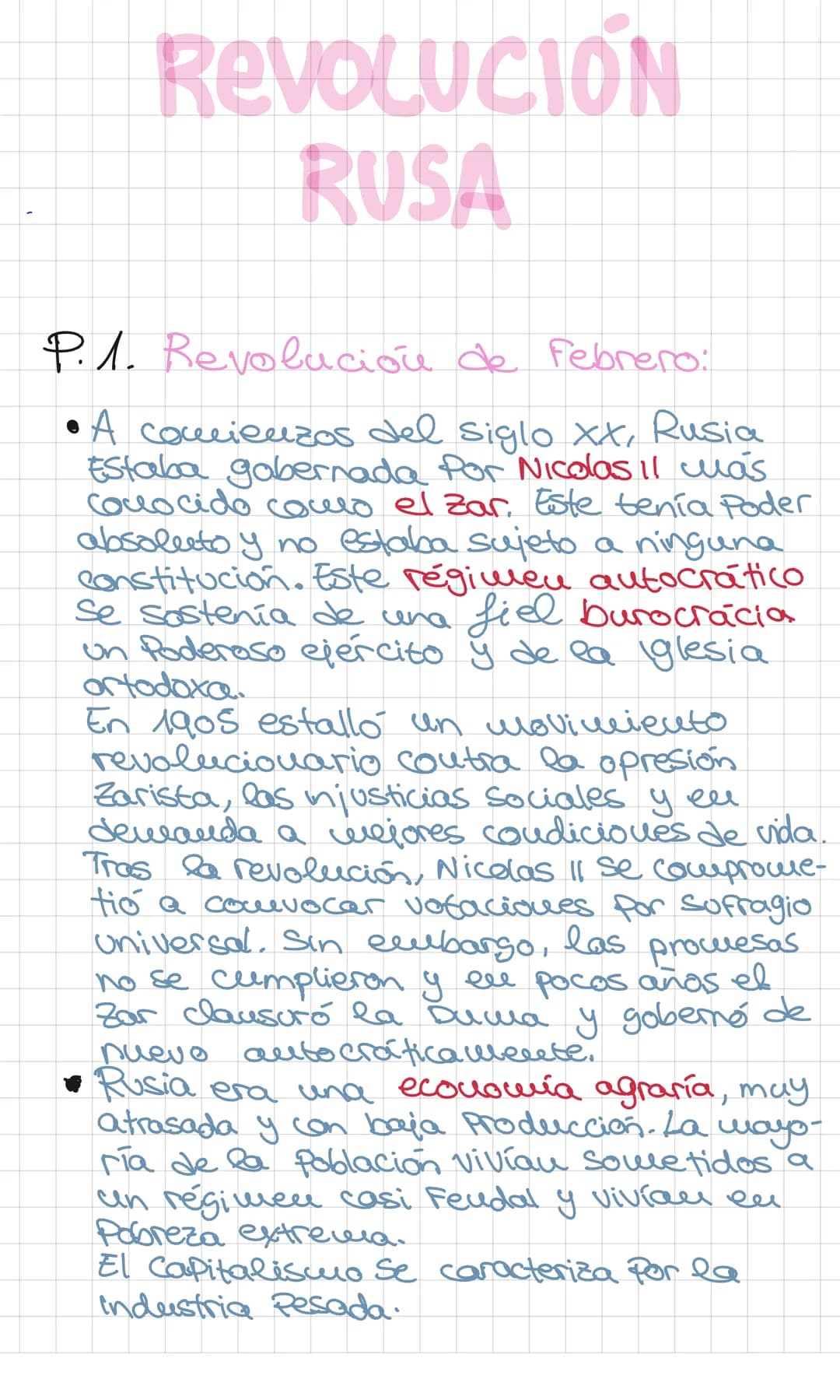 # REVOLUCION
# RUSA
P. 1. Revolución de febrero:
• A comienzos del siglo XX, Rusia
Estaba gobernada Por Nicolas il más
Coccocido como el z