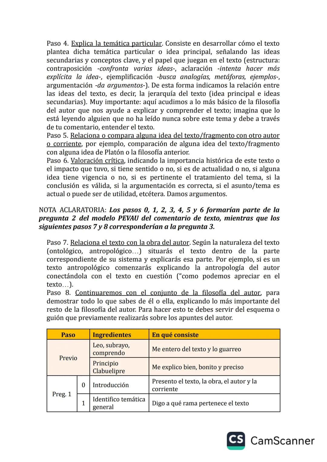 # LA RECETA DEL COMENTARIO DE TEXTO PARA ARISTÓTELES
Para el modelo PEVAU de comentario de texto, añadiremos algunos puntos
más a los que a