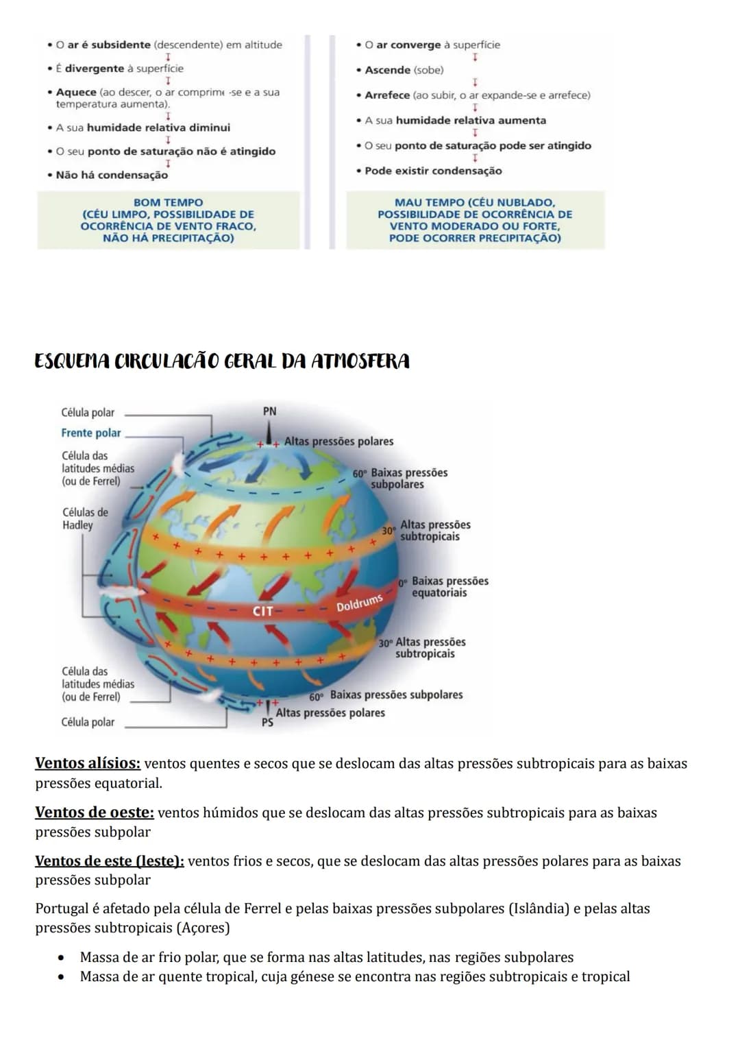 # RECURSOS HIDRICOS - 10 ANO
Condensação: Passagem de água do estado gasoso ao estado líquido.
Ponto de saturação: Quantidade máxima de va