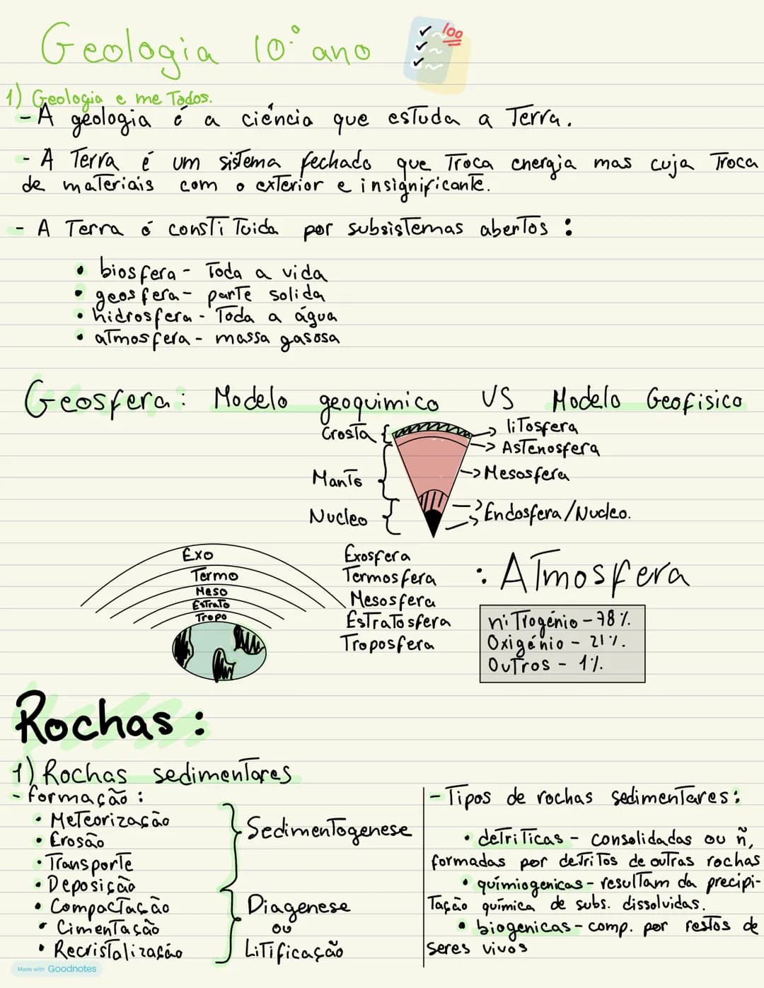 # Geologia 10° ano
1) Geologia e me Todos.
- A geologia é a ciencia que estuda a Terra.
- A Terra é um sistema fechado que Troca energia