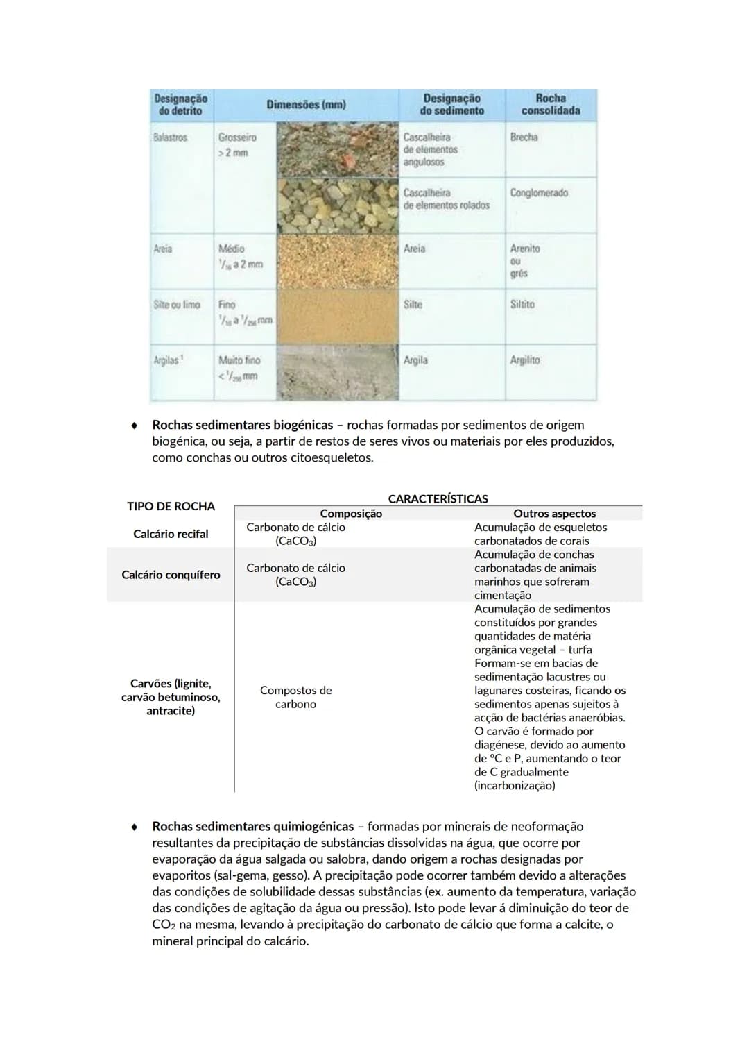 # Sedimentação e rochas sedimentares
As rochas sedimentares formam-se à superfície terrestre, ou nas suas proximidades, a partir de rochas