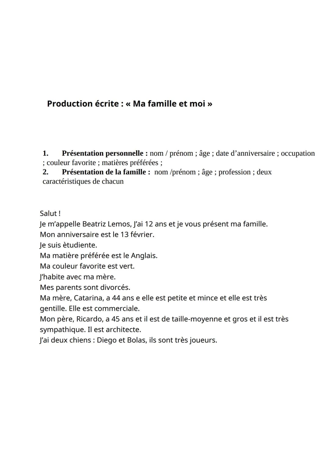 # Français
Vocabulaire
Les membres de la famille :
Mes grand-parents
(avós)
Ma grand-mère (avó)
Mon grand-père (avô)
Ma mère (mãe)
Mon pè