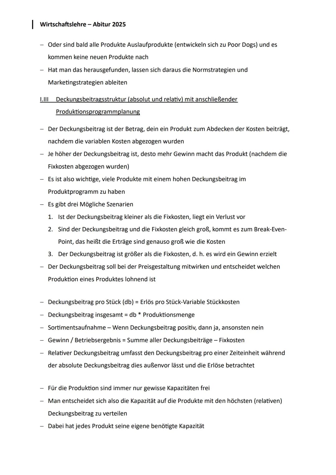 | Wirtschaftslehre - Abitur 2025
Lernzettel - Abiturprüfung am 05.05.2025
Q1 Produktion
1.
Planung des Fertigungsprogramms und Interdepen