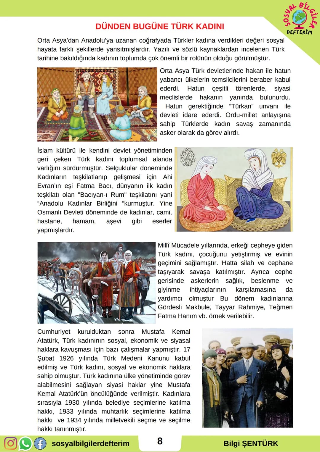 # 6.SINIF 6.ÜNİTE
SOSYAL BİLGİLER
DERS NOTU
SOSYAL BİLGİLER
DEFTERİM
BİLGİ ŞENTÜRK # GEÇMİŞTEN GÜNÜMÜZE YÖNETİM BİÇİMLERİ
Devlet, bir t