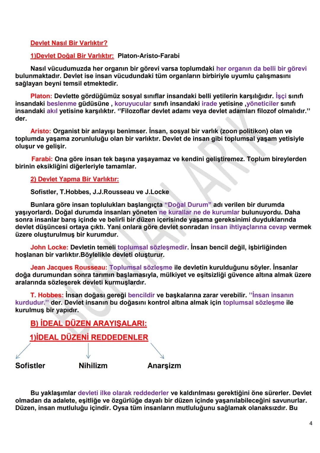 3. ÜNİTE
FELSEFENİN TEMEL KONULARI VE PROBLEMLERİ
6. SİYASET FELSEFESİNİN KONUSU VE PROBLEMLERİ
Siyaset(politika) : Bir toplumda çatışma