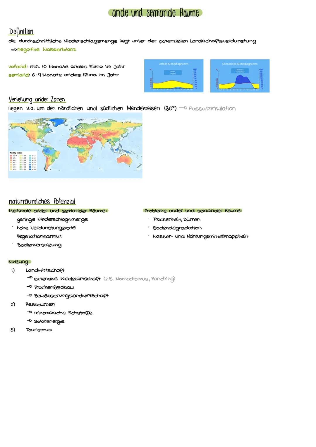 # Allgemeines
Klimadiagramme auswerten
1) orientieren
→wo liegt die Klimastation
2) ablesen & ermitteln
→Temperatur:
* Jahresdurchsc