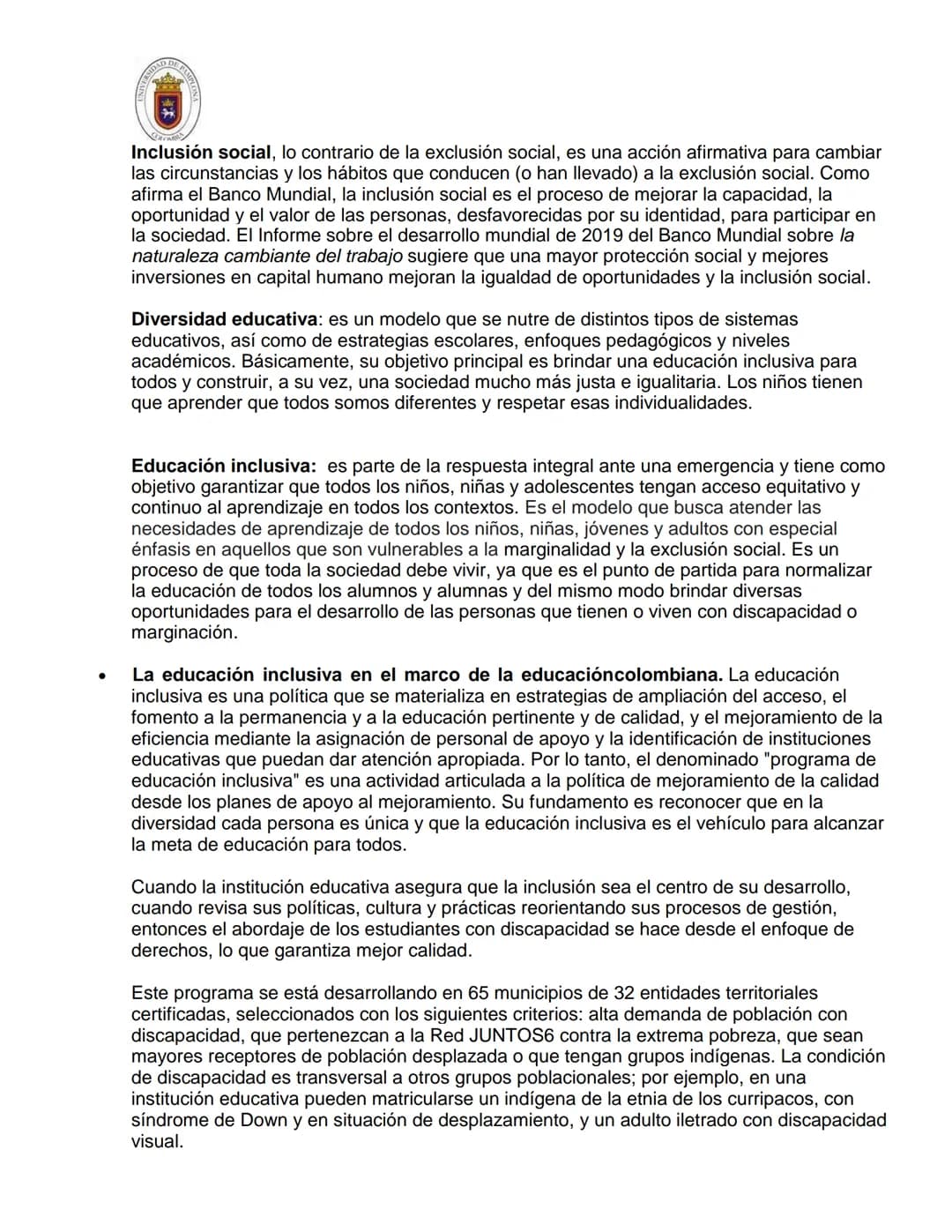 DOCENTE: LEYDI VIVIANA CARREÑO ACEVEDO
CONTENIDOS PRIMER CORTE
CURSO
Educación Inclusiva
CÓDIGO:
164328
JUSTIFICACIÓN
La educación in