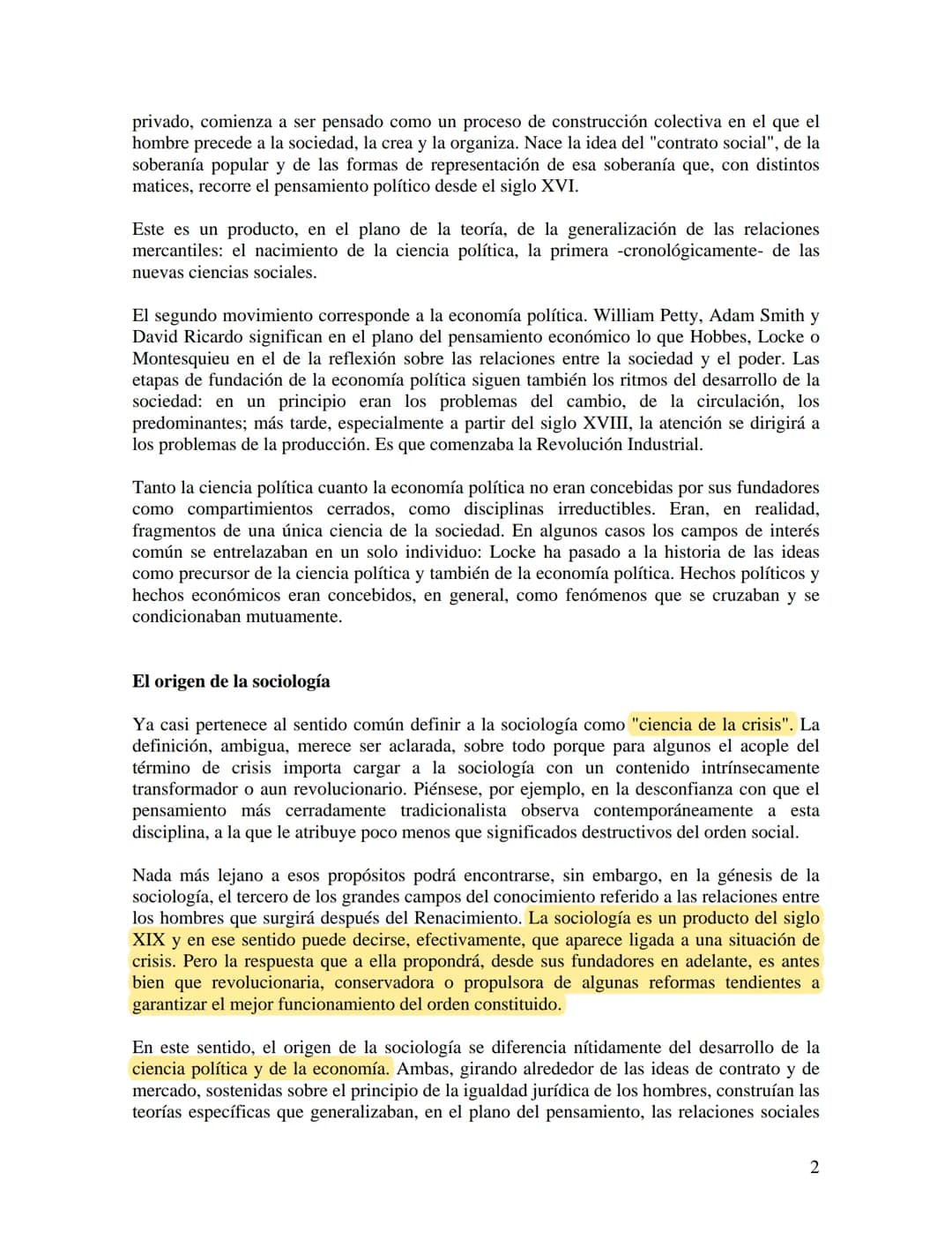 # Juan Carlos Portantiero, "La Sociología Clásica: Durkheim y Weber -
Estudio Preliminar"
## El orígen de la Sociología. Los Padres Fundado