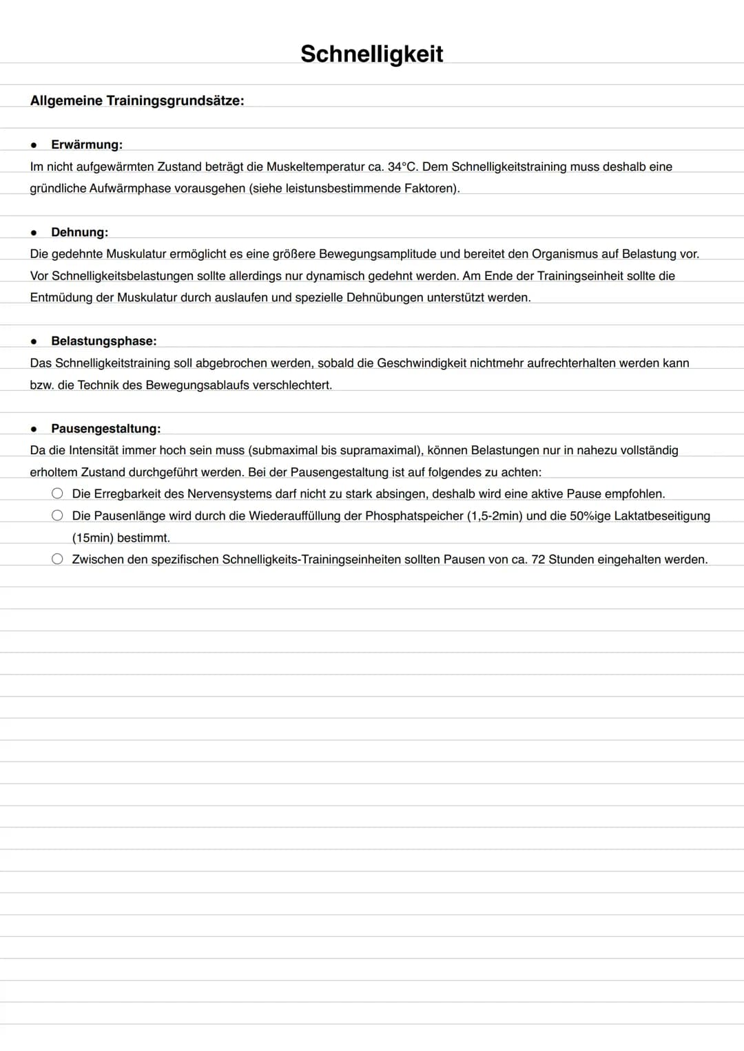 # Schnelligkeit
Inhaltliche Schwerpunkte:
Begriffsbestimmung:
* Definition
* Bedeutung der Schnelligkeit im Sport
Biologische Grundla