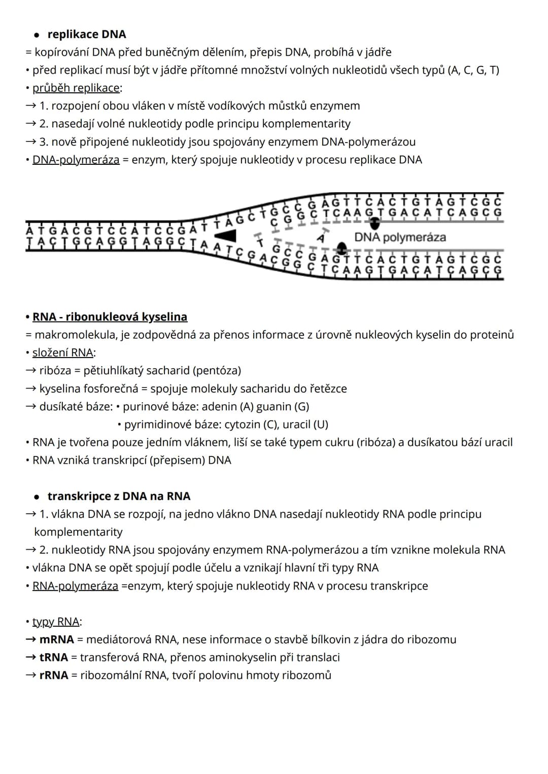 # Genetika
molekulární genetika
= základním nosičem genetické informace je molekula DNA, molekula DNA se může replikovat
(kopírovat), repl