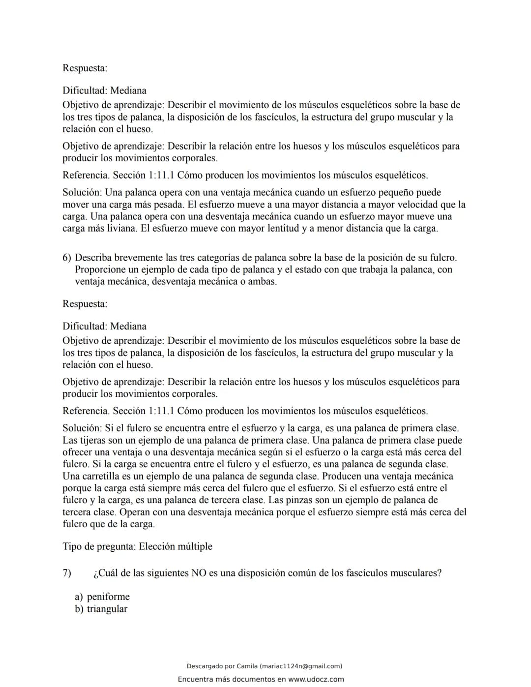 Docz
Accede a apuntes, guías, libros y más de tu carrera
Banco Preguntas Cap11 Tortora
103 pag.
Descargado por Camila (mariac1124n@gmail.com