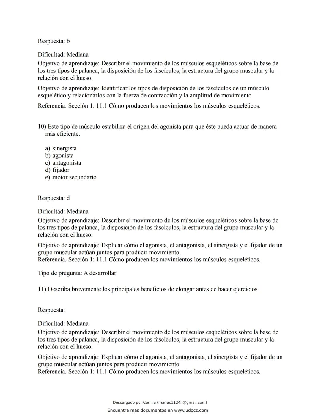 Docz
Accede a apuntes, guías, libros y más de tu carrera
Banco Preguntas Cap11 Tortora
103 pag.
Descargado por Camila (mariac1124n@gmail.com