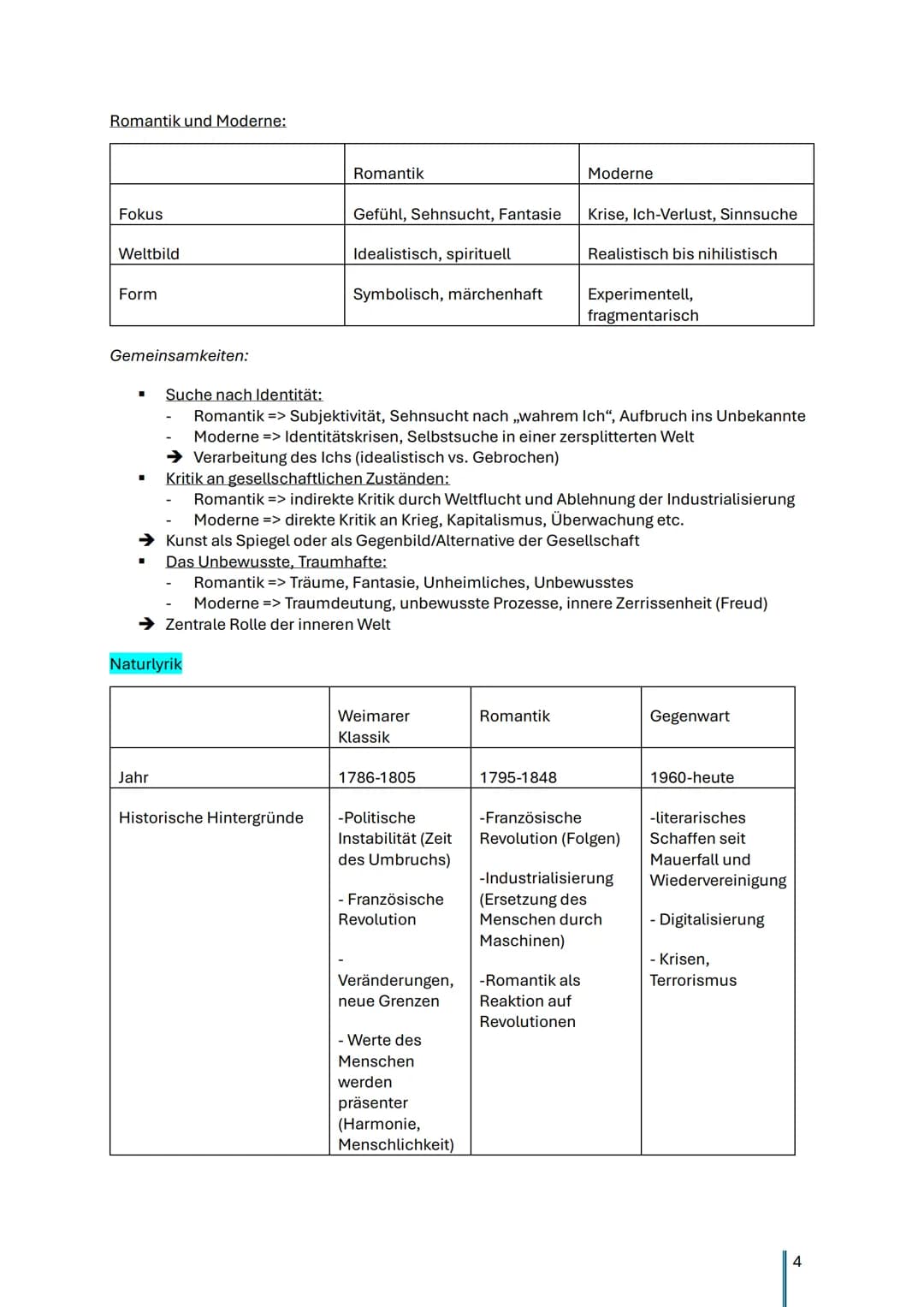 Lernzettel: Deutsch Abitur 2025 LK Hessen
Themen:
Q1.1 Epochenumbruch 18./19. Jahrhundert
Q1.2 Sprache, Medien, Wirklichkeit
Q1.3 Natur als