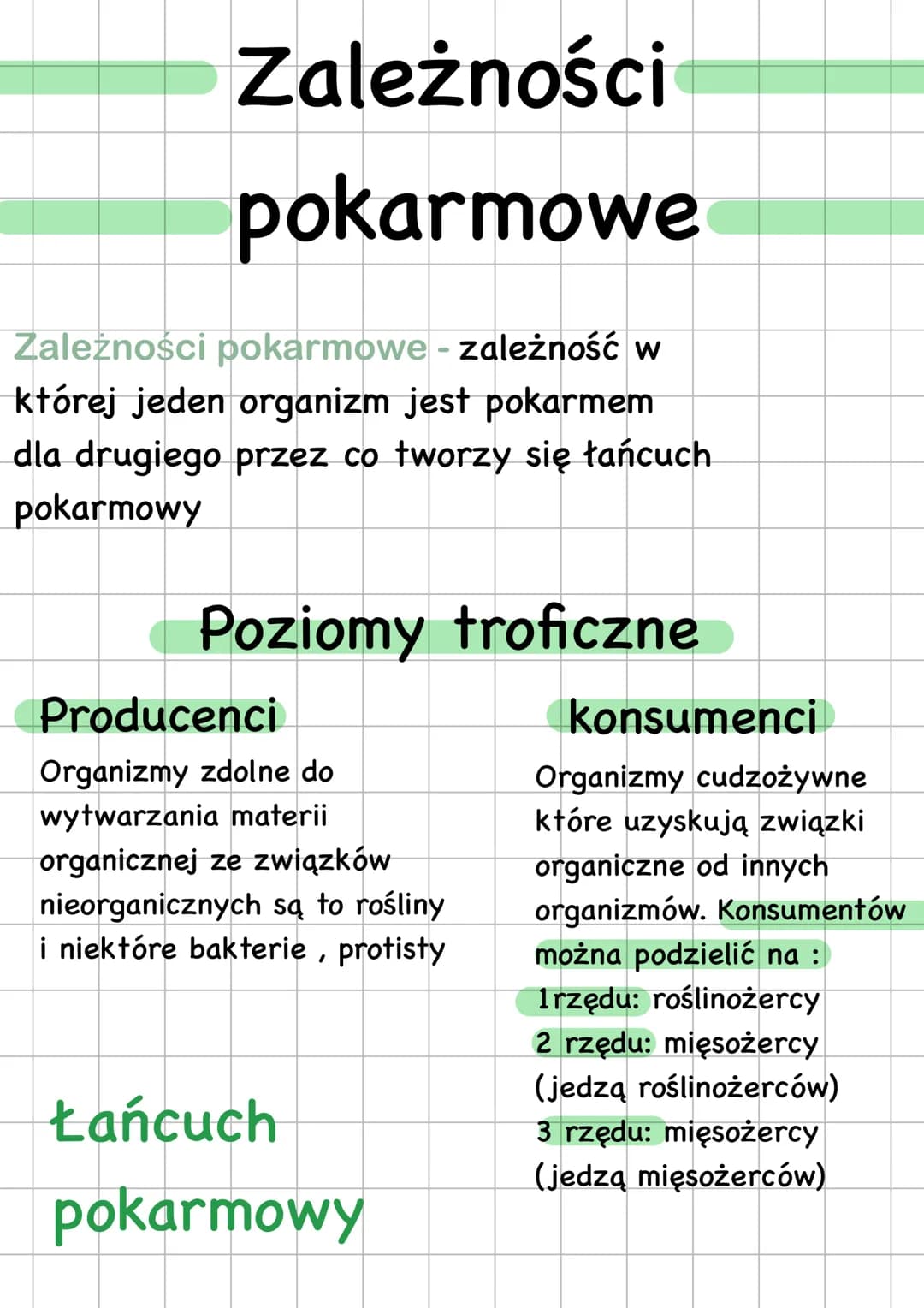 # Zależności
pokarmowe
Zależności pokarmowe - zależność w
której jeden organizm jest pokarmem
dla drugiego przez co tworzy się łańcuch
pok
