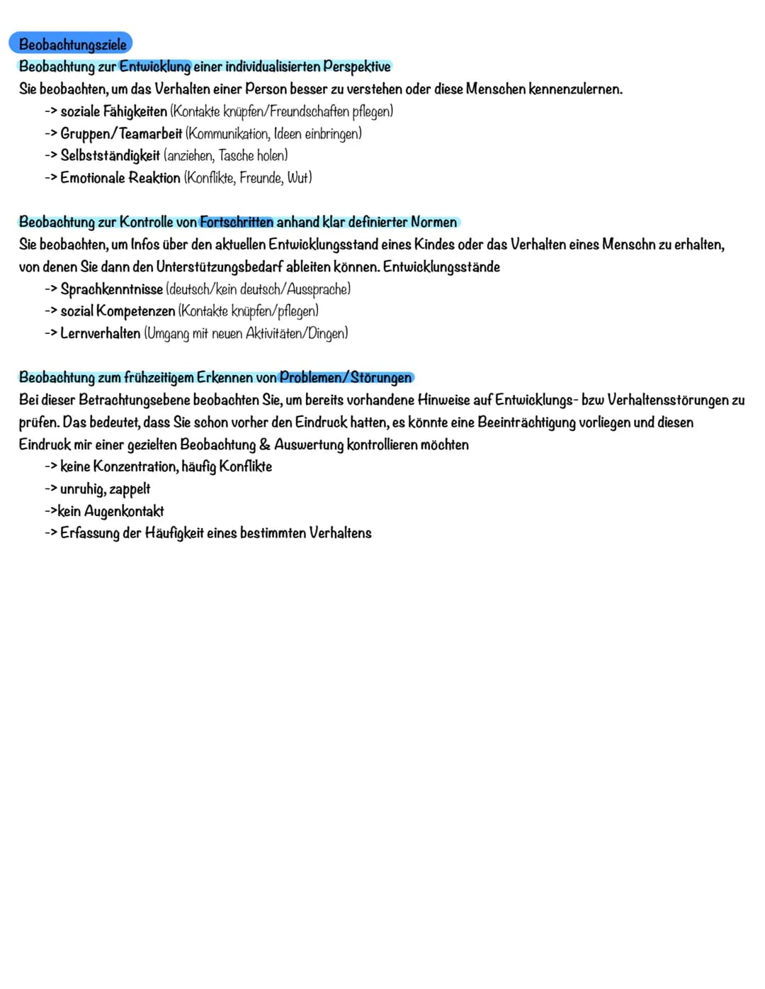 # Beobachtung und Wahrnehmung
Definition Wahrnehmung
Ist eine unbewusste Aufnahme von Infos oder Dingen um einen herum.
Definition Beobach