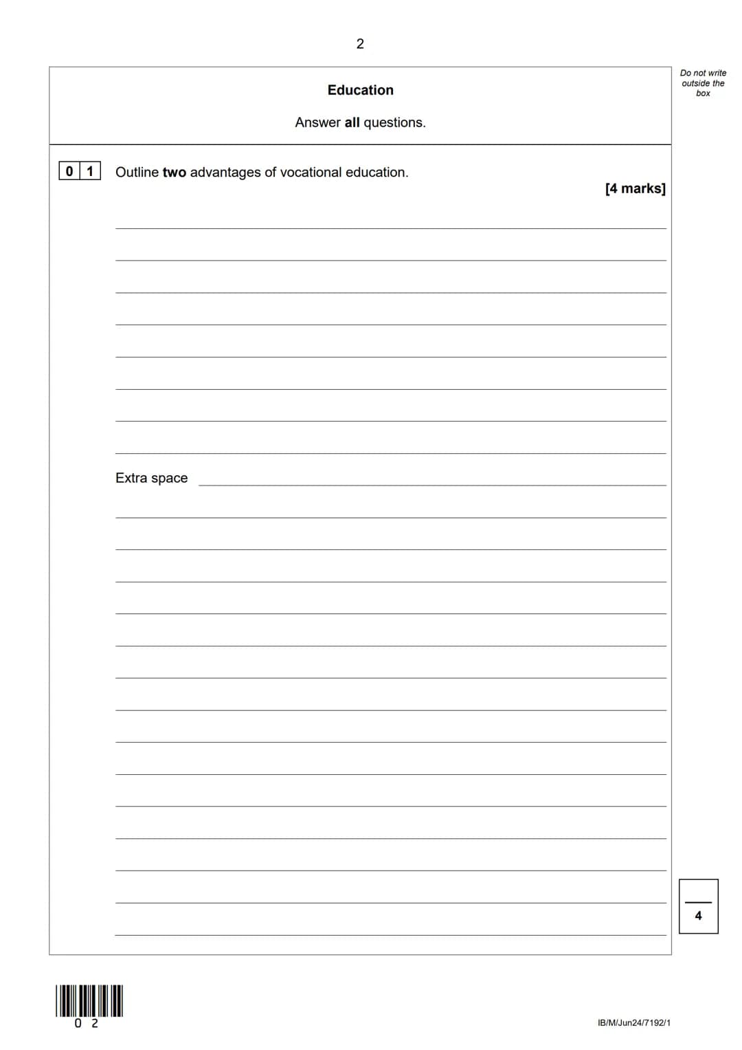 AQA
Please write clearly in block capitals.
Centre number Candidate number
Surname
Forename(s)
Candidate signature I declare this is my
