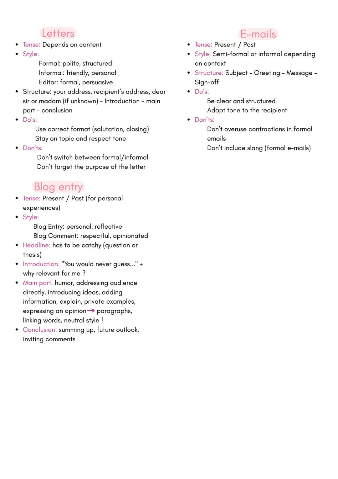 Englisch Abitur
1. Content
Summary
Outline
Style: Objective, neutral, no opinion or interpretation, no quotes
main information of the whole