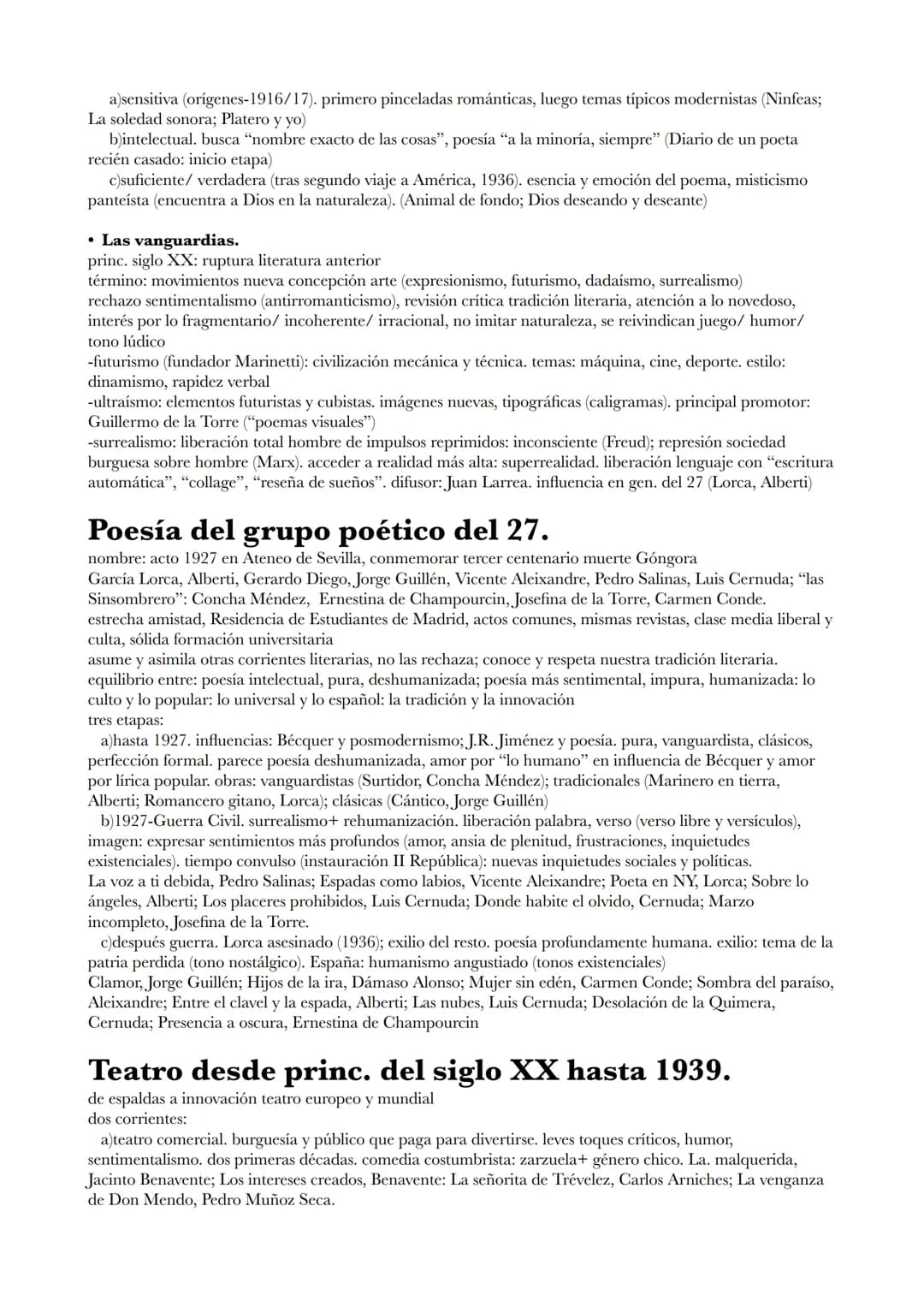 Literatura PAU
Novela desde principios de siglo a 1939.
• Generación del 98.
Unamuno, Azorín, Machado, Valle-Inclán, Carmen de Burgos "Colom