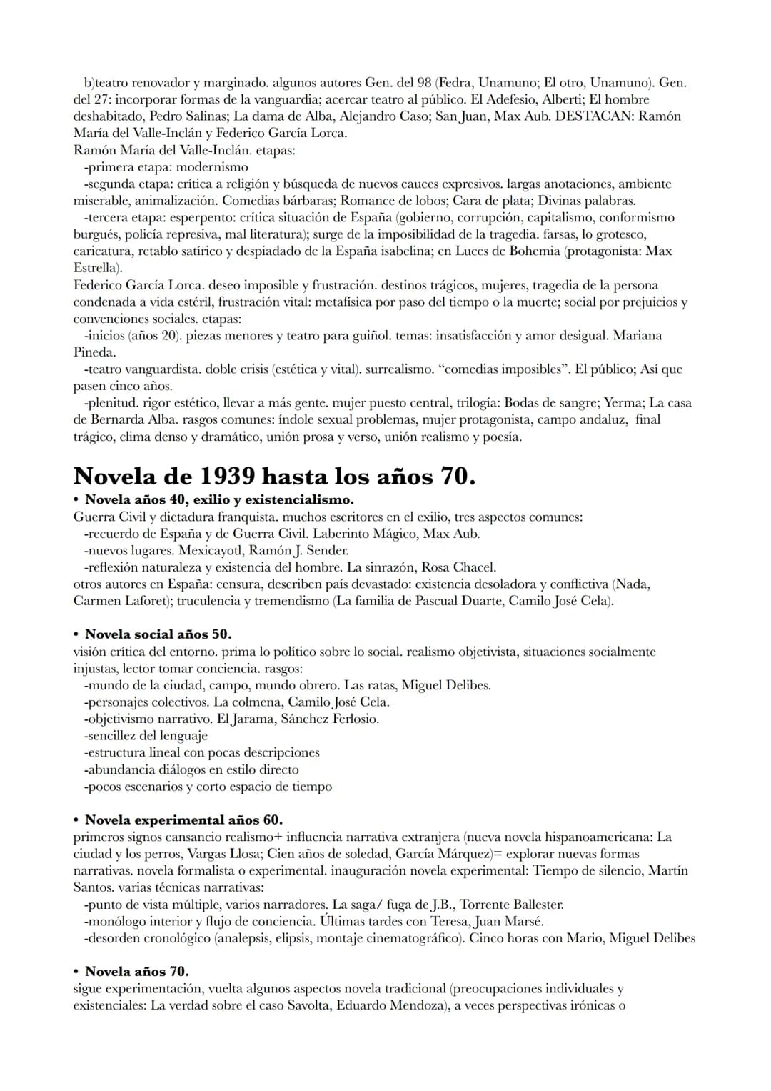 Literatura PAU
Novela desde principios de siglo a 1939.
• Generación del 98.
Unamuno, Azorín, Machado, Valle-Inclán, Carmen de Burgos "Colom