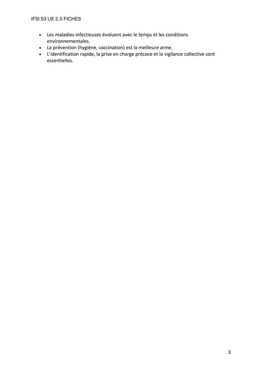 IFSI S3 UE 2.5 FICHES
Fiche de Révision - UE 2.5 S3: Maladies Infectieuses
1. Définitions clés
- Santé: Bien-être physique, mental et social
