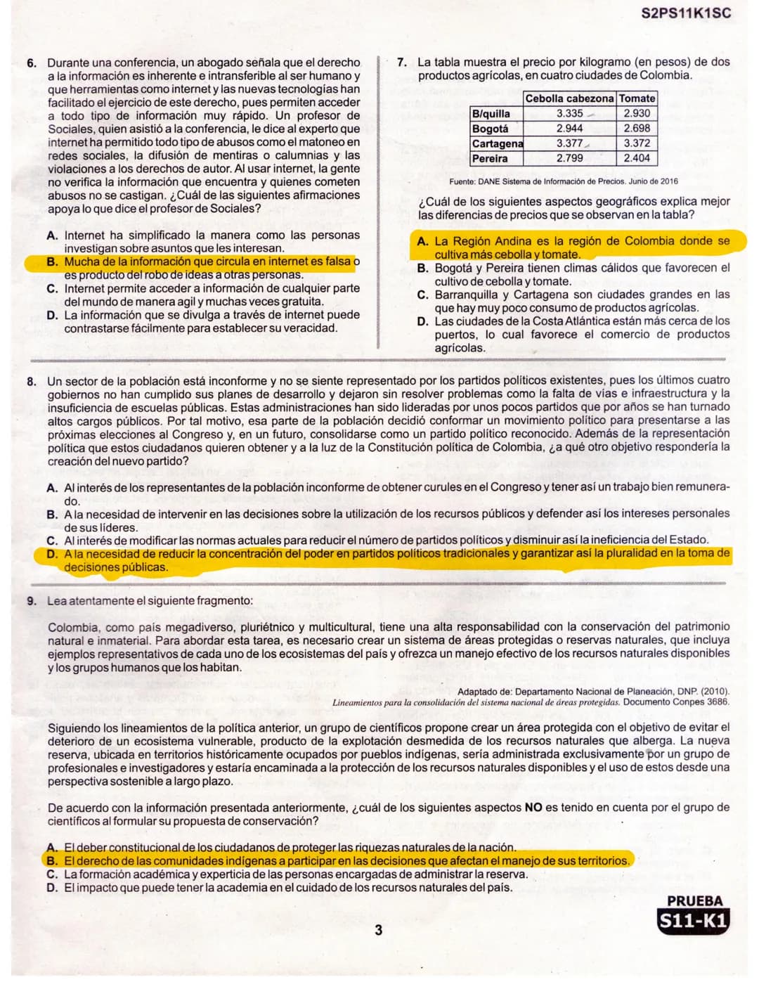 1
La
Evaluación
PRUEBA
S11-K1
Evaluación por Desempeño en Competencias
Segunda sesión
En el siguiente cuadro se muestran las pruebas que con