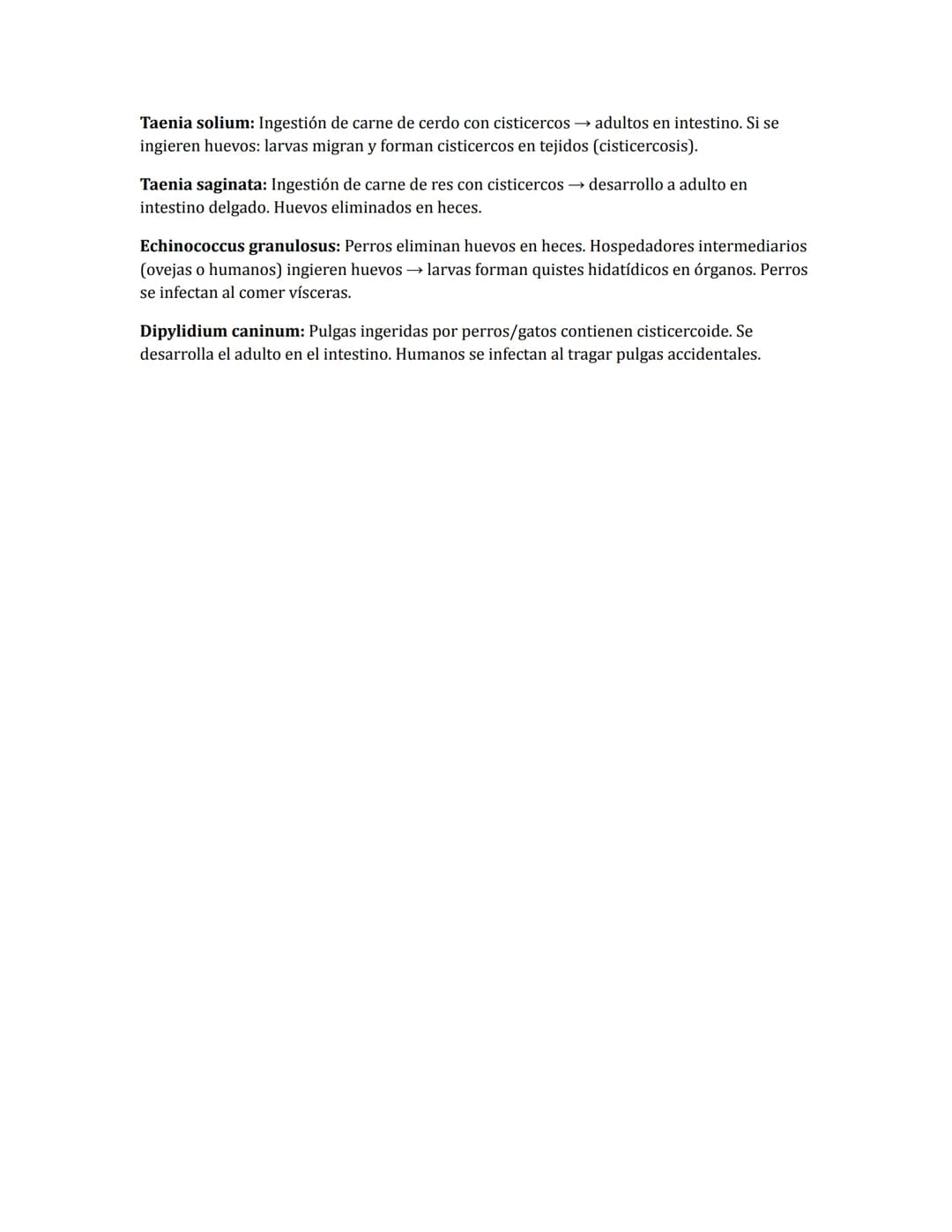 --- OCR Start ---
Parásitos Intestinales - Resumen para
Estudio
PROTOZOARIOS INTESTINALES
Parásito Enfermed Ciclo de
ad
Tipo de Forma
ciclo