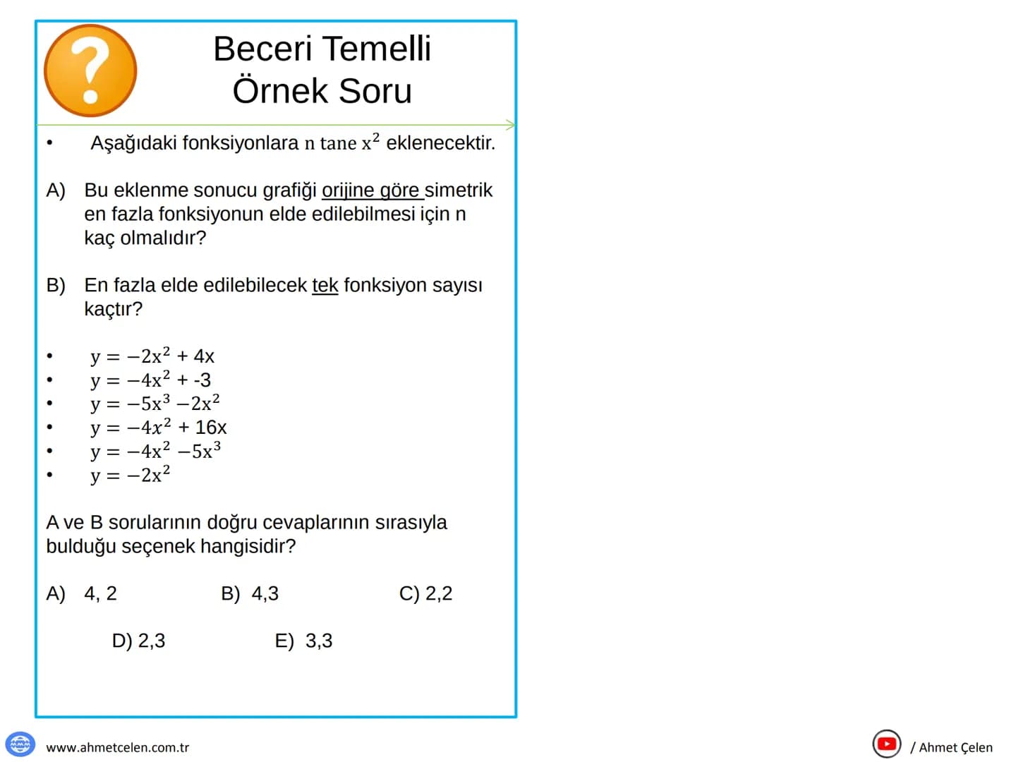 ?
Derece Kavramı
Derece kavramını anlayabilmek için cebirsel
ve 2.ci dereceden bir denklem üzerinden
inceleyelim.
f(x) = ax² + bx + c. xº
D